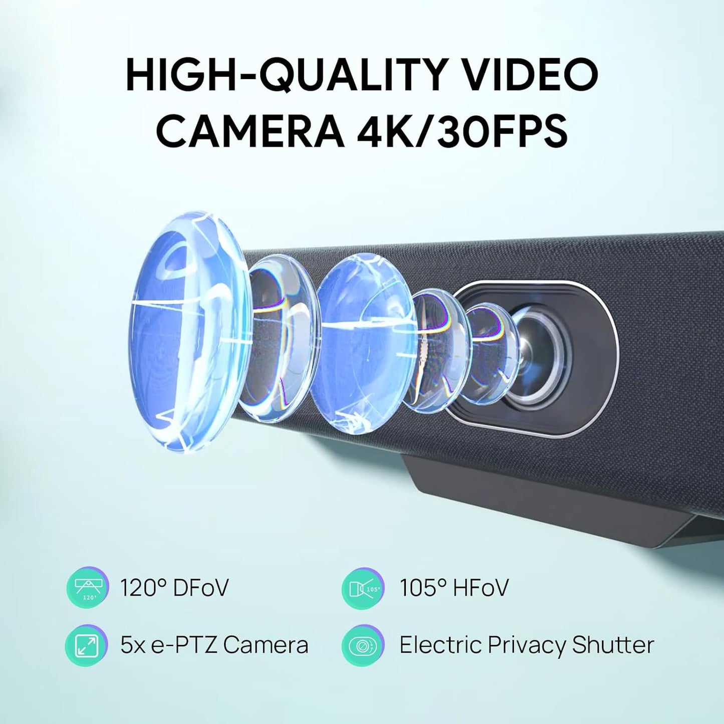 Yealink UVC34 4K Conference Room Camera System 10 Microphone 8 MP All-in-One Video Conferencing System AI Auto Framing 120° Field of View Microsoft Teams Certified Webcam Zoom Rooms USB-A