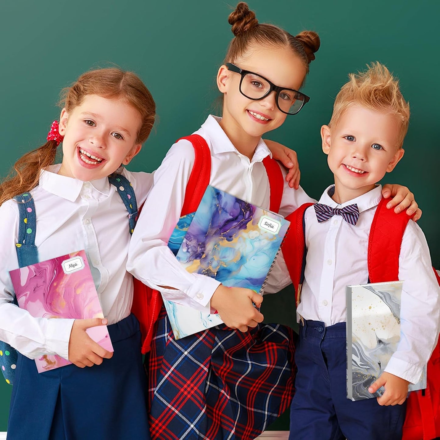 Jumbo Stretchable Book Covers 12PCS Reusable Fabric Book Cover with Label 9x11in Marble Print Protective Sleeve for Hardcover Book Textbook Cover for School Fits Most Book Sizes Up to 10x12.5in