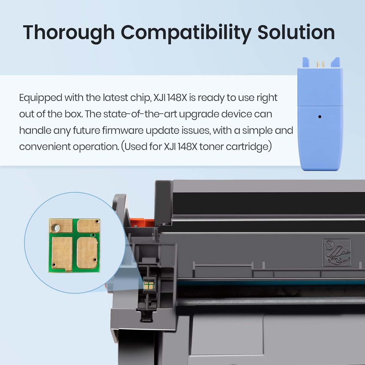 XJI 148X(with Chip) 2 Pack High Yield Compatible Toner Cartridges Replacement for HP 148 X A W1480X 148A W1480A Ink, for Laser Jet Pro 4001dn 4001dw 4001n MFP 4101dw 4101fdw 4101fdn Printer Black