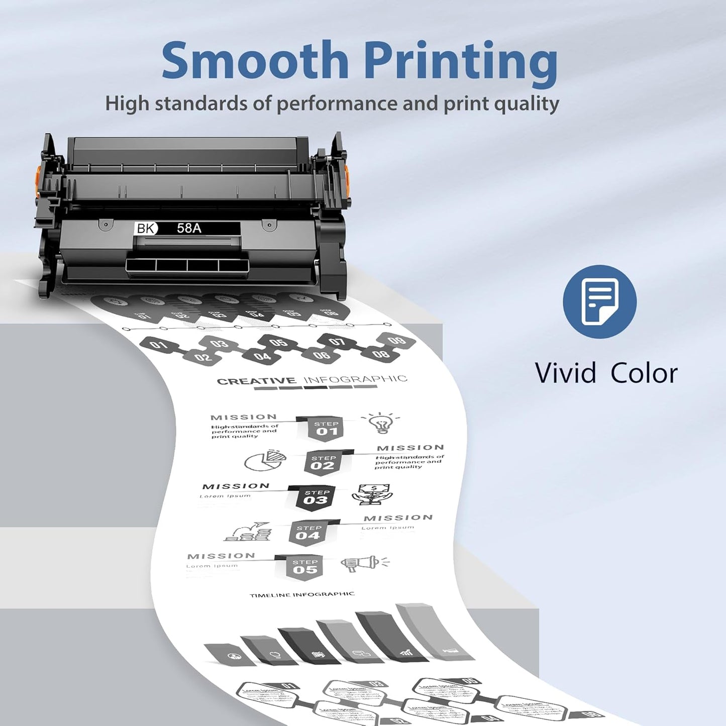 58A CF258A Toner Cartridge 2 Black Compatible for HP-58A CF258A 58X CF258X Toner Cartridge Work with Laser Jet Pro M404n M404dn M404dw M304 MFP M428dw M428fdn M428fdw M406 Enter Prise M406dn MFP M430f