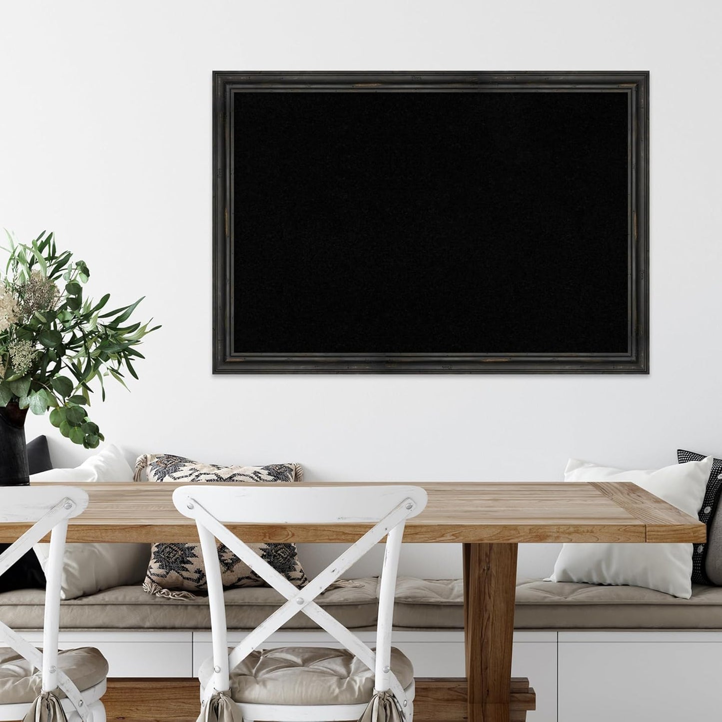 Amanti Art Black Cork Board for Wall, 27x39 Vision Board with Black Wood Frame, Large Corkboard Office Decor for Home Organization, Country Rustic Corkboard Pinboard to Display Items for Home