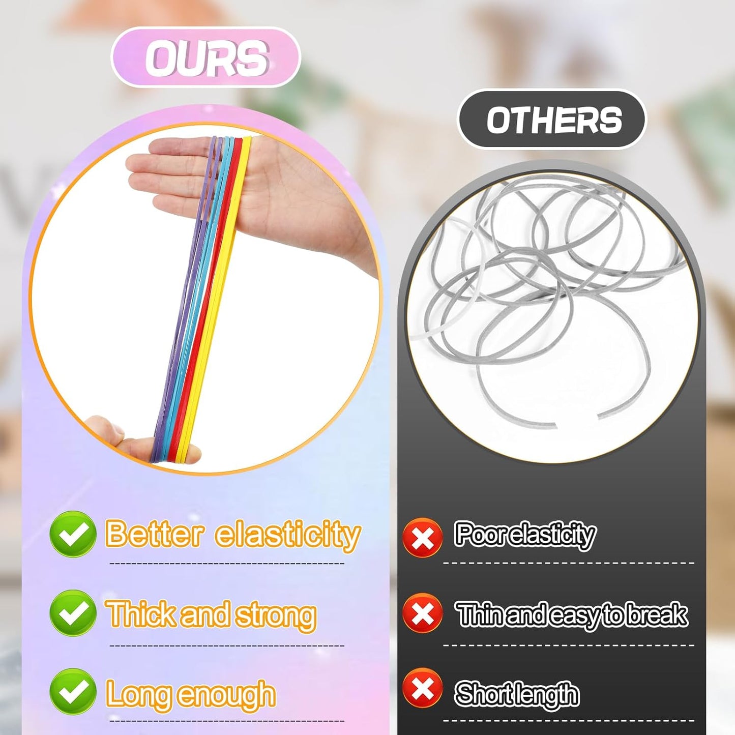 120 Pieces Extra Large Rubber Bands, Heavy-duty Silicone Rubber Bands, Thick Elastic Rubber Wrapping Bands for Office Tie Up Garbage Bag Notebook File Packing (4 Colors 7in Long)