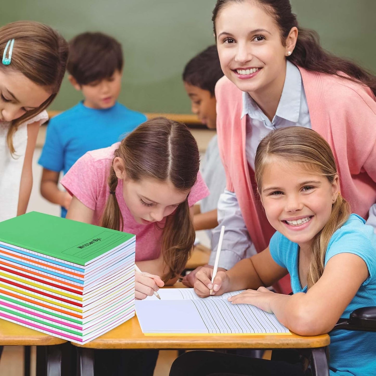 Henoyso 24 Pcs 120 Pages Primary Composition Notebooks K-2 9 3/4 x 7 1/2 Inch Journals Primary Journals Blank Books for Kids to Write Stories Kindergarten (Colorful)