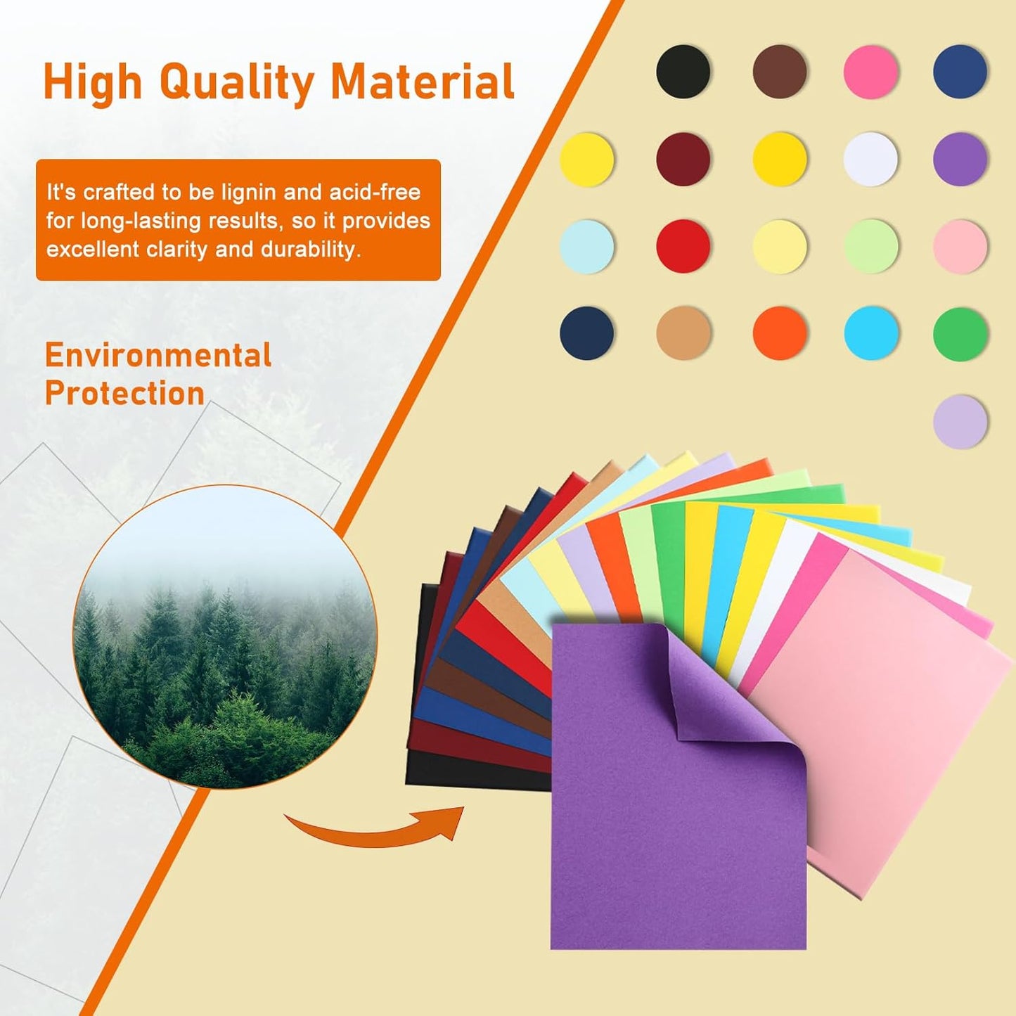40 Sheets Colored Cardstock 8.5 x 11 Craft Paper, 20 Assorted Colors 75lb Thick Construction Paper Card Stock for DIY Making Cards, Wedding Invitations, School, Memus, Birthday Decorations
