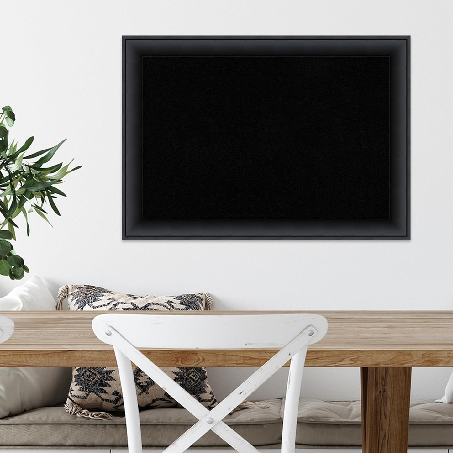 Amanti Art Black Cork Board for Wall, 19x27 Vision Board with Black Wood Frame, Medium Corkboard Office Decor for Home Organization, Modern Corkboard Pinboard to Display Items for Home Organization