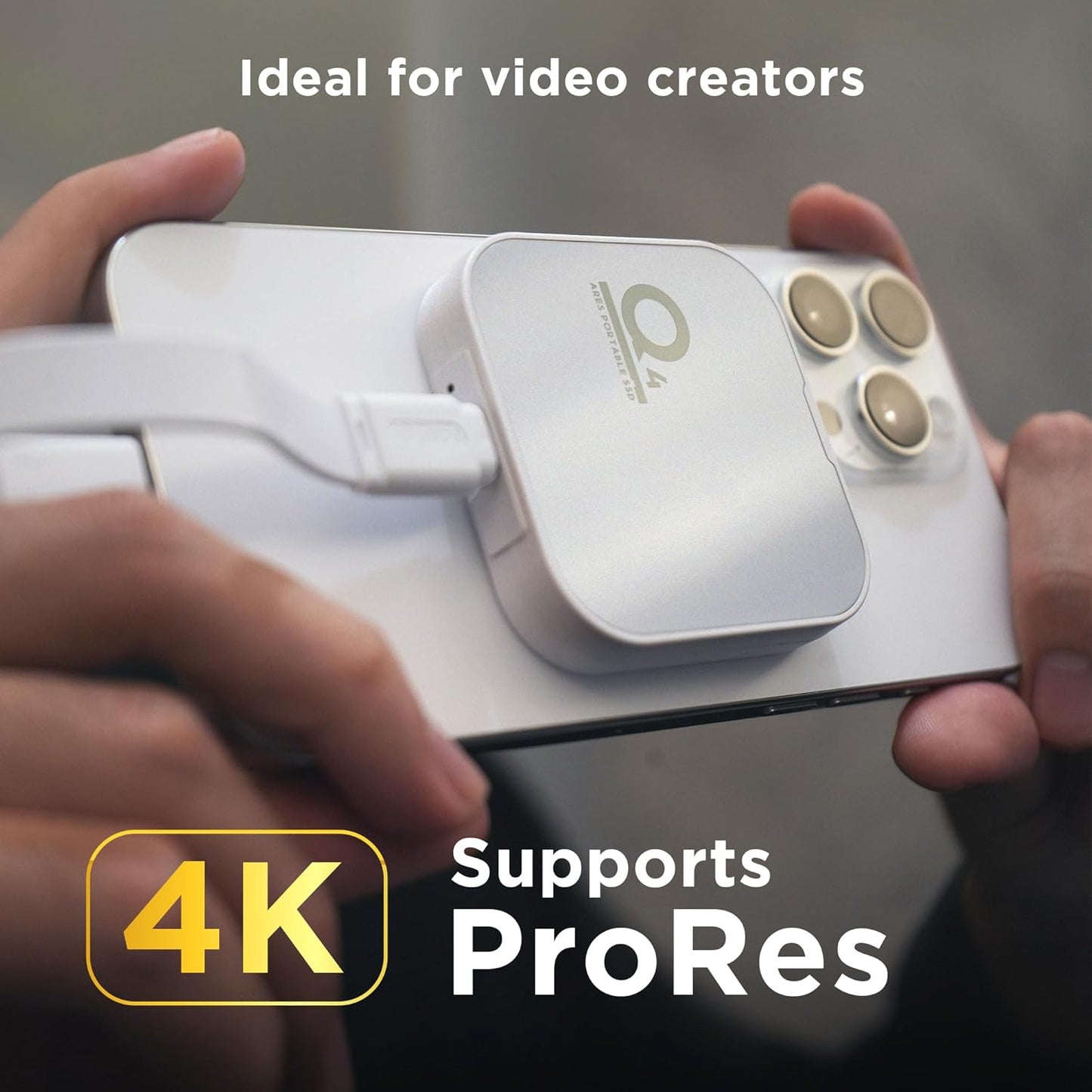 DATO Magnetic External SSD 2TB, External Solid State Drive Portable SSD USB 4.0 Gen 3x2, up to 4000/3600 MB/s, Type-C 4K ProRes HDR Record, Compatible with iPhone 15&16 Pro Max - ARES Q4 Series