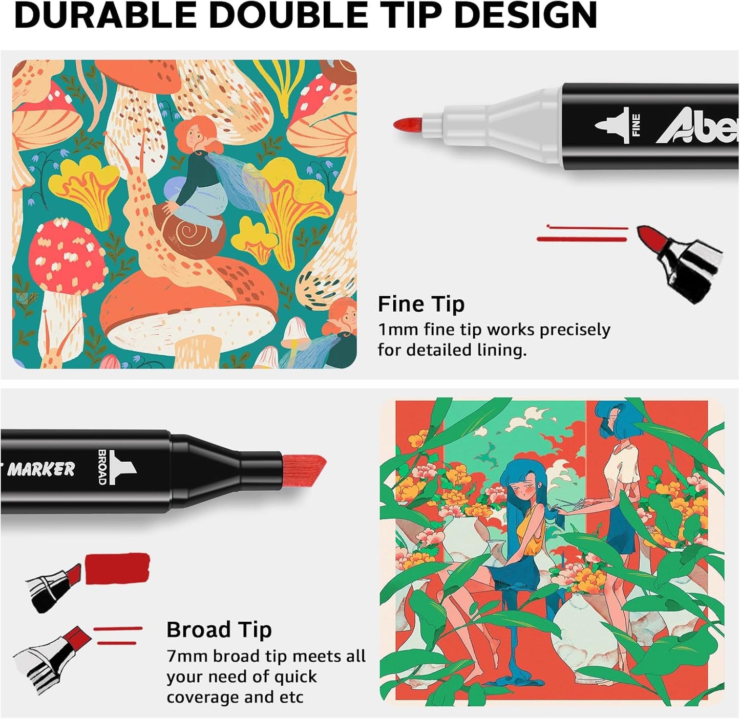 204 Alcohol Markers Set, Dual Tips Blender Art Markers for Drawing, Permanent Sketch Marker for Kids adult coloring, Alcohol Based, Adults Coloring and Artist Illustration.