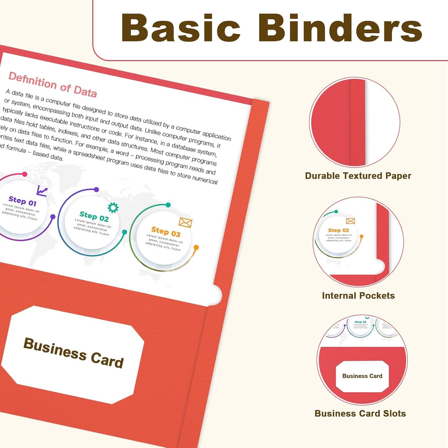 Folders with Pockets, LAYZZ 30 Pack Paper Pocket Folders, 2 Pocket Folders Fits Letter Size Paper, for School Office and Home (Red)