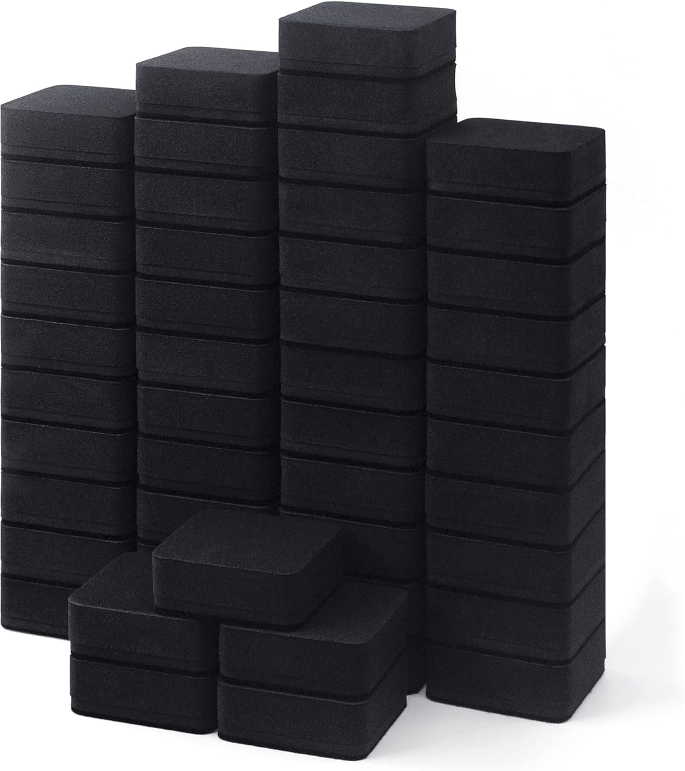 Dry Erase Erasers, IHPUKIDI 48 Pack Magnetic Whiteboard Dry Eraser Chalkboard Cleansers for Classroom, Home and Office (Black 2 x 2 Inch）
