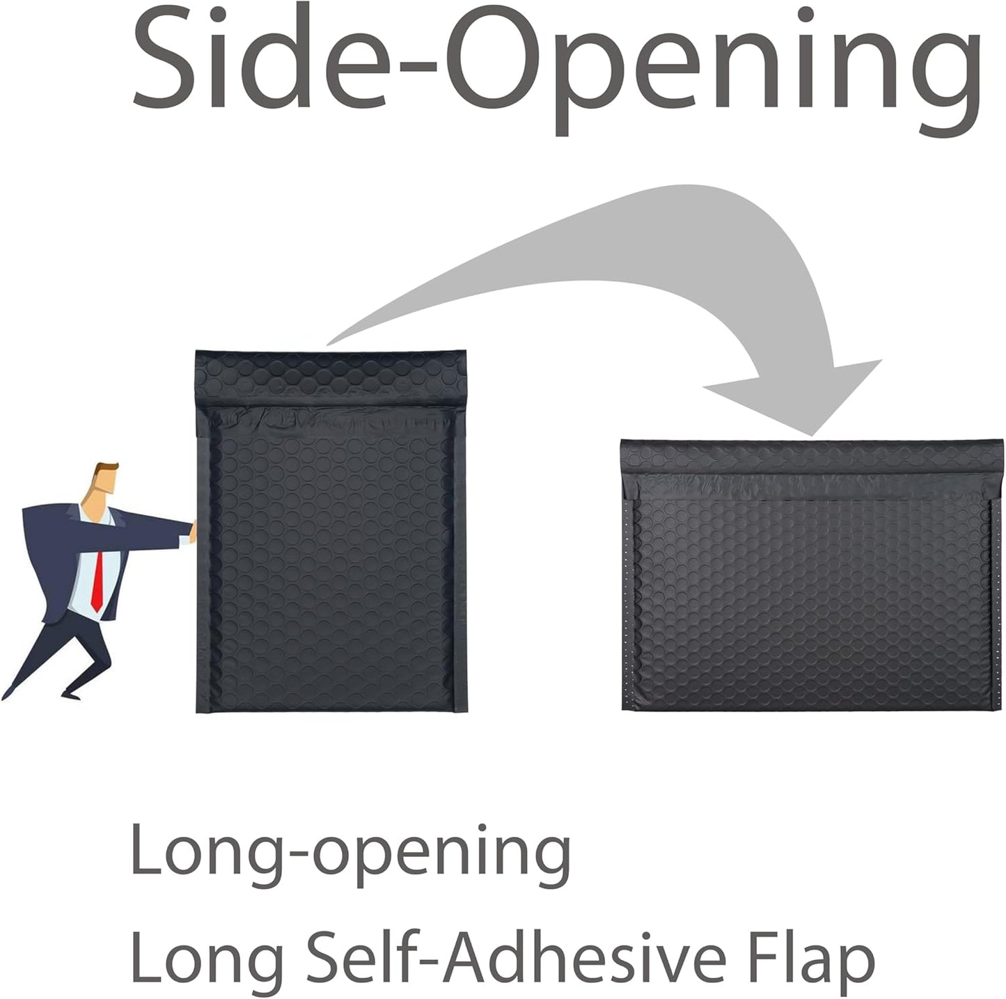 Purple Side-Loading Bubble Mailers 8 x 5 Inches,Self-Seal Padded Mailing Envelopes, Pack of 27