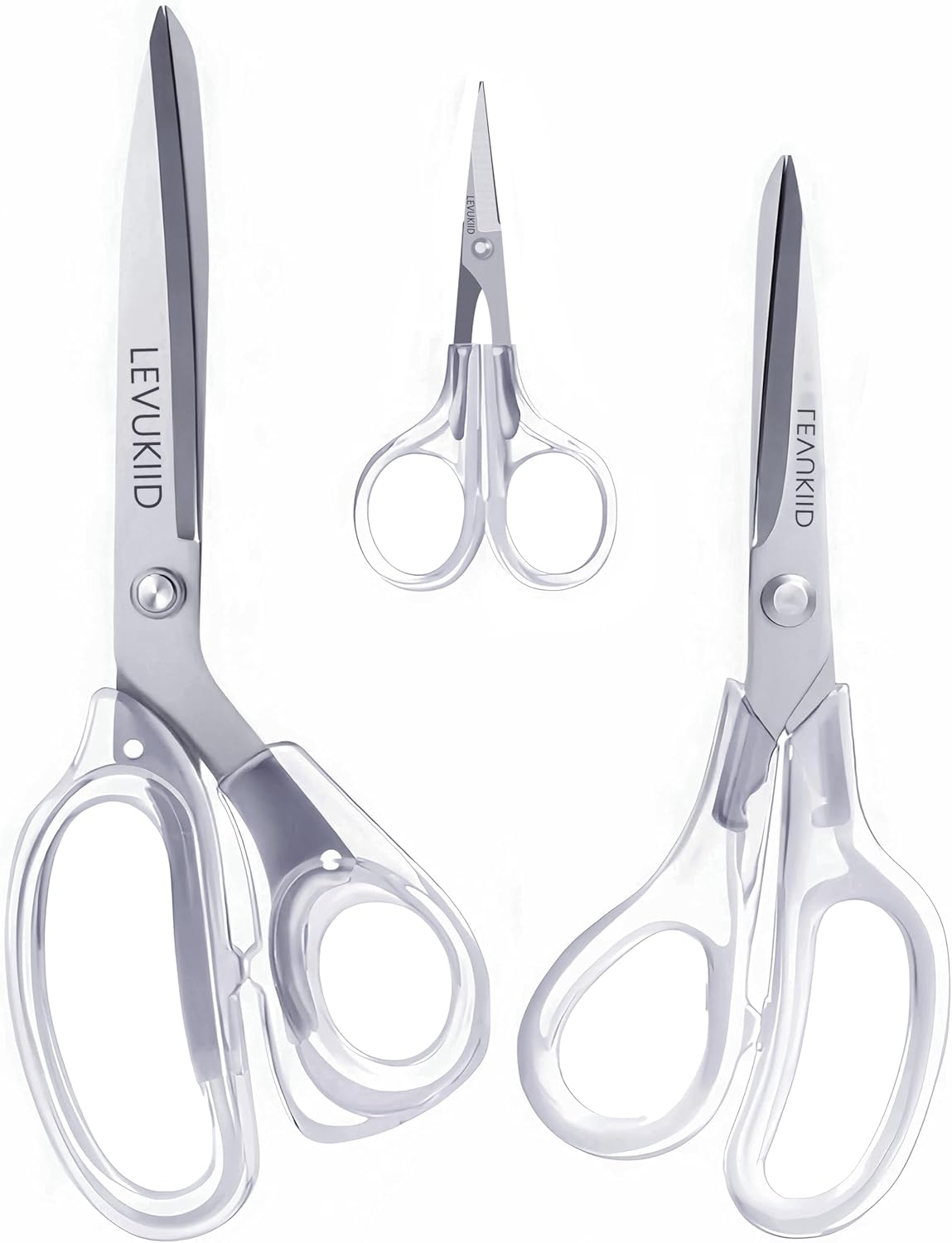 9 Inch All Purpose Scissors for Adults - Ins Style Clear Handle, 2Cr13 Stainless Steel Sharp Blade - Ideal for Fabric Crafts, Tailor's Shears - All-Purpose Fabric Scissors, Crafting & Office