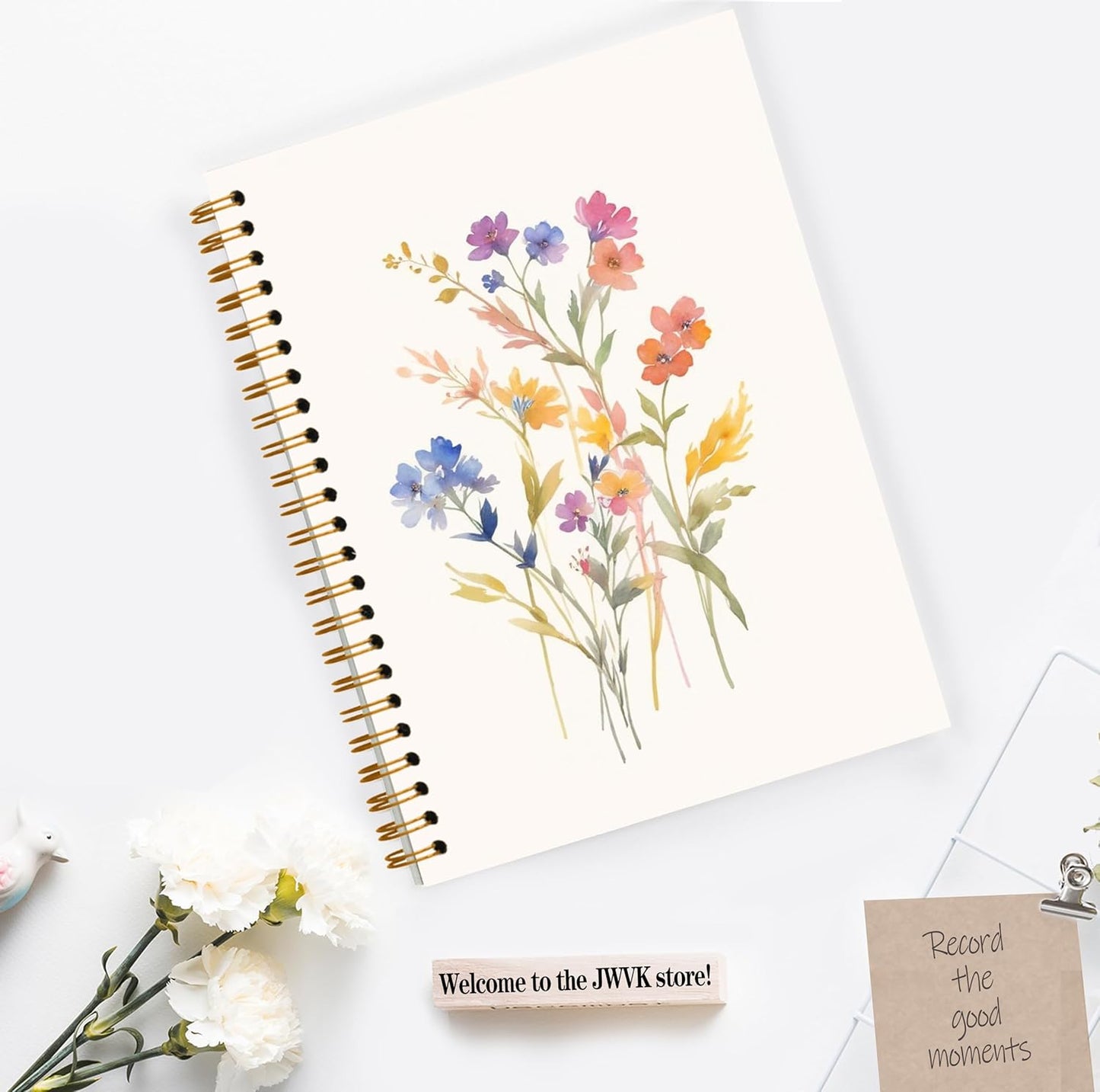 Vintage Wild Flower Botanical Plant Notebook 05,Rustic Spring Floral Cottagecore Notebook Journal for Work Office School Student Teacher,Hardcover Spiral Notebook 5.5x8.7
