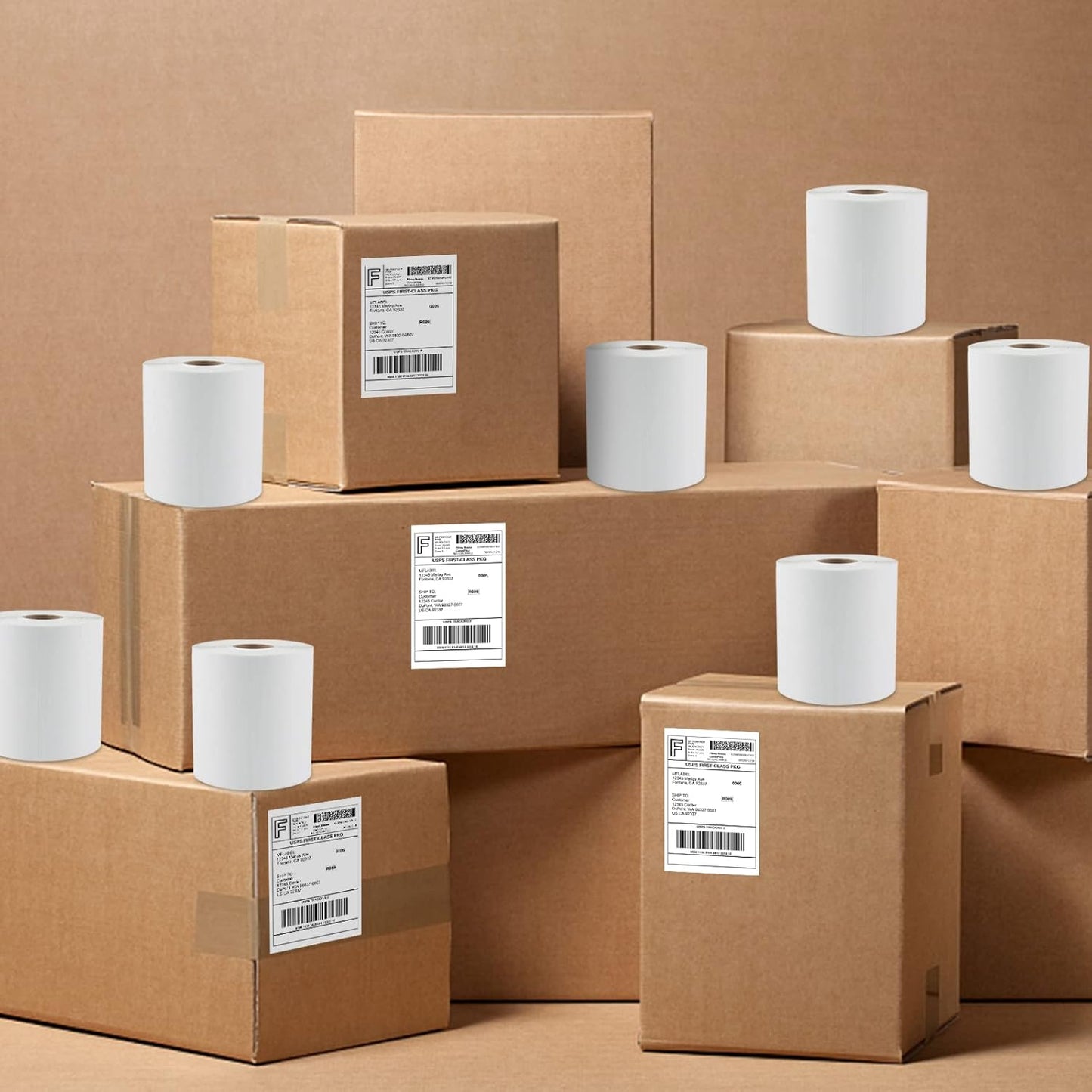 MFLABEL 10 Rolls 4x6 Direct Thermal Blank Shipping Labels for Thermal Printer Shipping Labels with Perforated