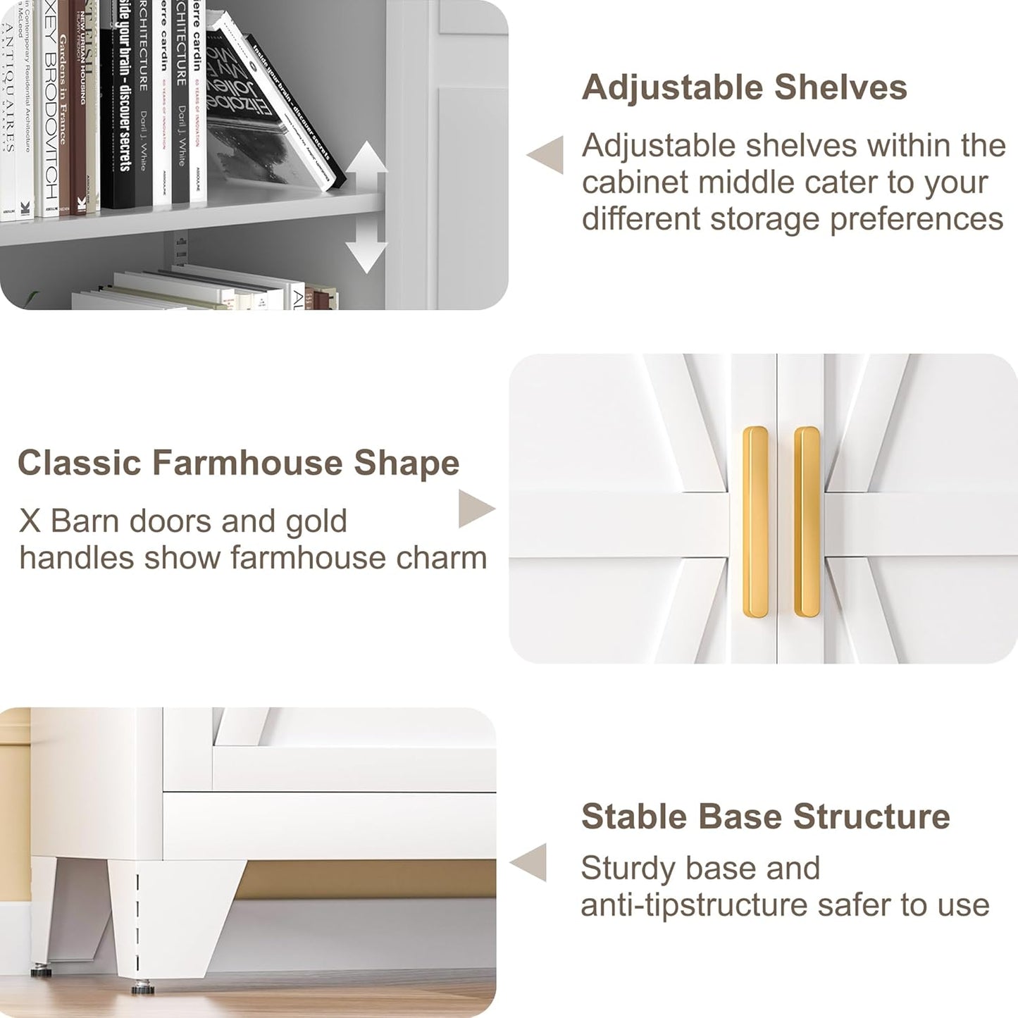 Metal Wardrobe Cabinet with Hanging Rod,Large 71" Armoire Wardrobe Closet with Adjustable Shelves,Farmhouse Metal Clothing Storage Cabinets for Bedroom,Office,Laundry Room(White)