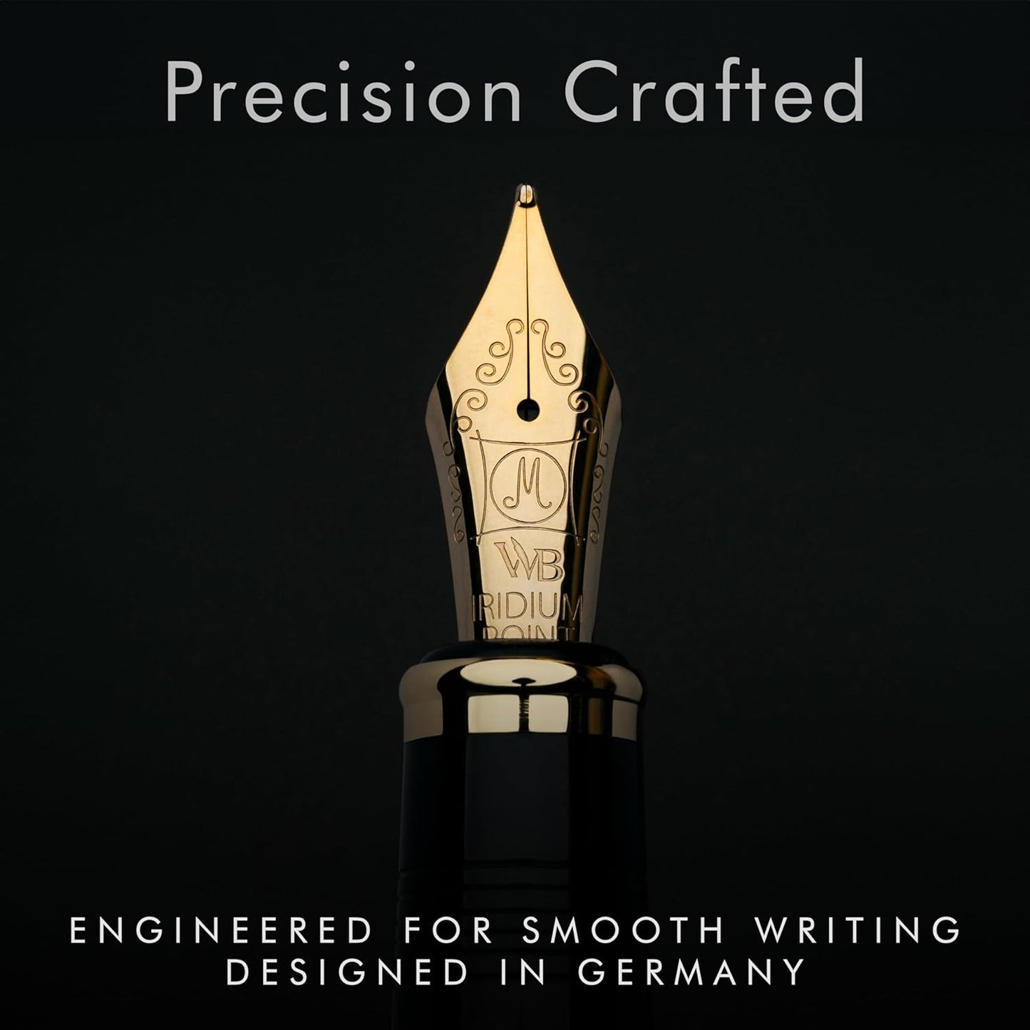 Wordsworth & Black Majesti Fountain Pen-(Blue), Luxury Case, 24K Gold Finish; 18K Gilded Medium Nib- Ink Cartridges, Refillable Ink Converter-Calligraphy Pen-Best Business Gift Set for Men & Women