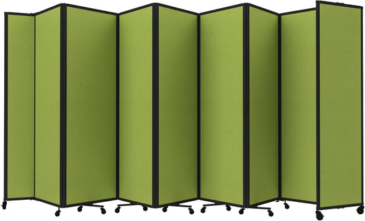 Versare Room Divider 360 Portable Wall Partition | Folding Panels | Large Freestanding Divider | Locking Wheels | Temporary Room Separator