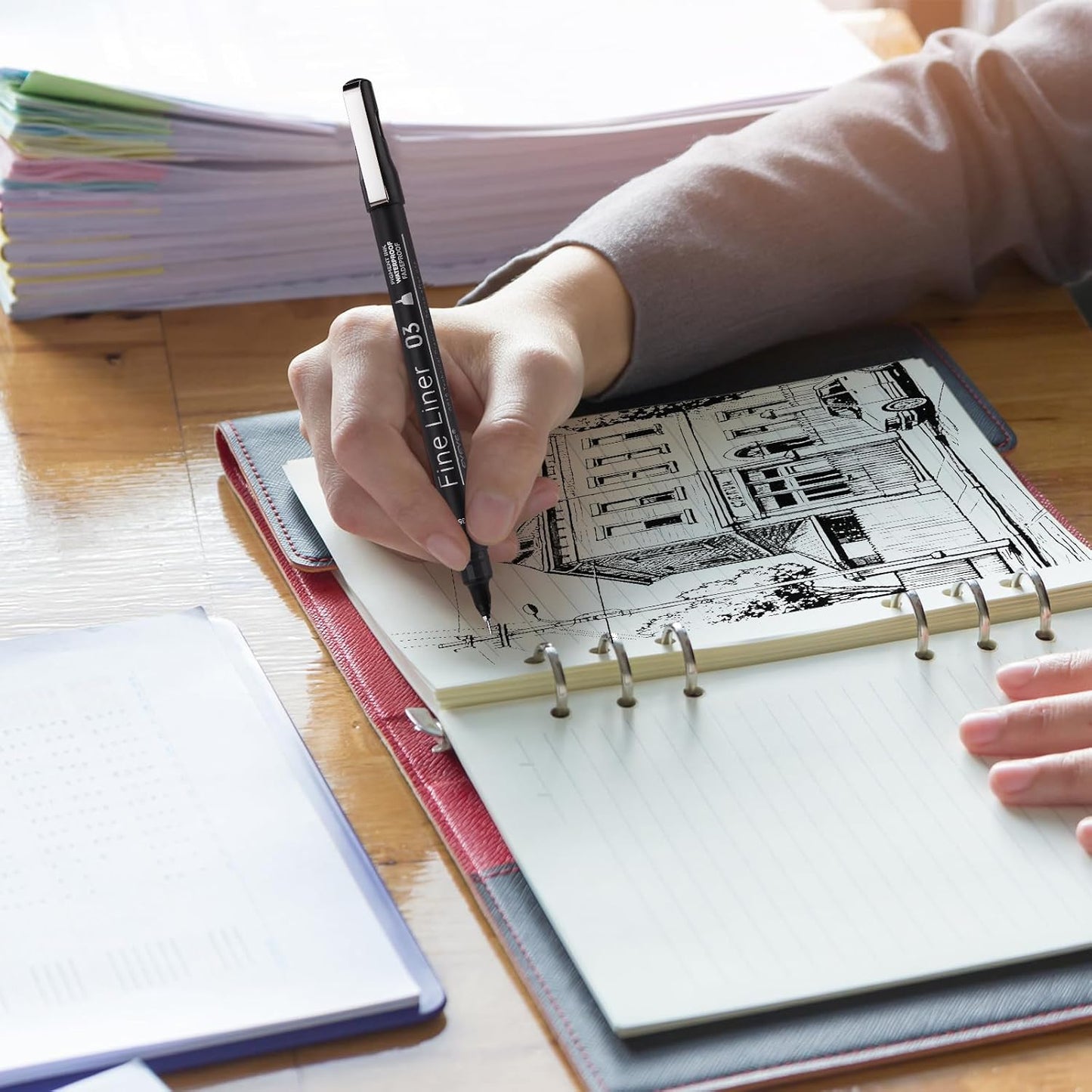 EYEYE Micro Pen Black Drawing Art Pens,6 Pack 0.25mm Archival Pen Waterproof Ink Set Artist Supplies Archival Inking Markers Sketch Outline Pens, Precision Drawing and Sketching Kit