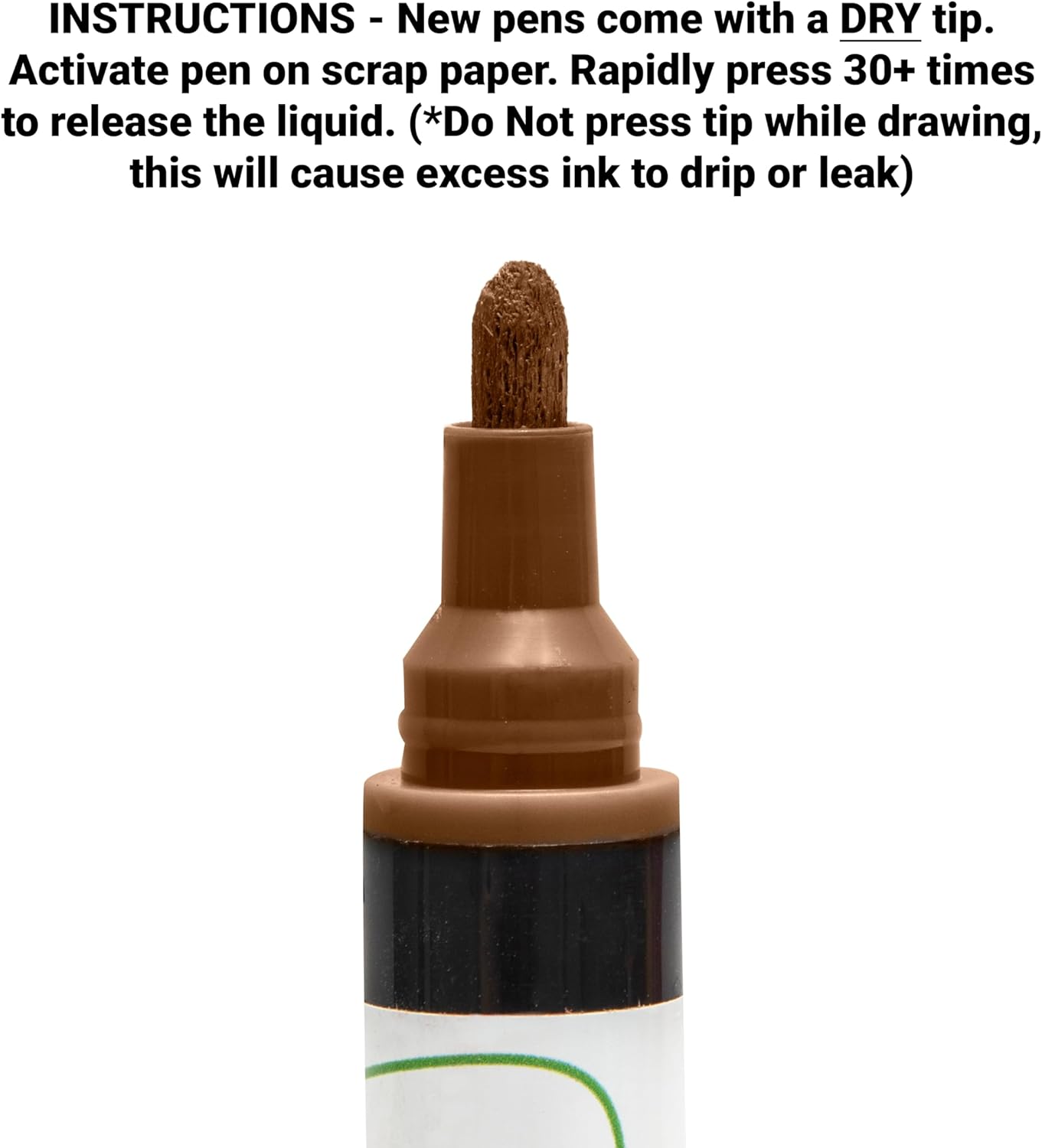 Glass Pen Window Marker: Liquid Chalk Pens for Glass, Whiteboard Markers with Washable Paint - Graduation, Car Windows, Mirror Pen, Storefront, Wedding, Parade, Party & Holiday (Brown, Fine Tip)