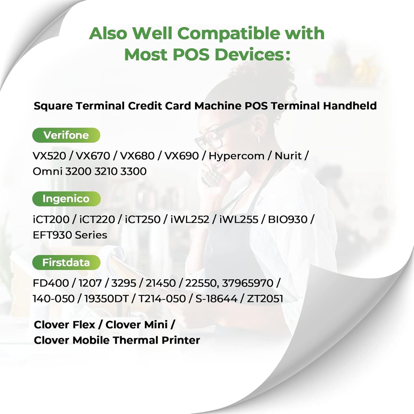 MUNBYN 2 1/4" x 50' Thermal Paper (50 Rolls), BPA Free Receipt Paper, 58mm Thermal Receipt Papers Fits All 58mm Thermal POS Printer, Square Terminal Credit Card Machines thick enough printers clearly