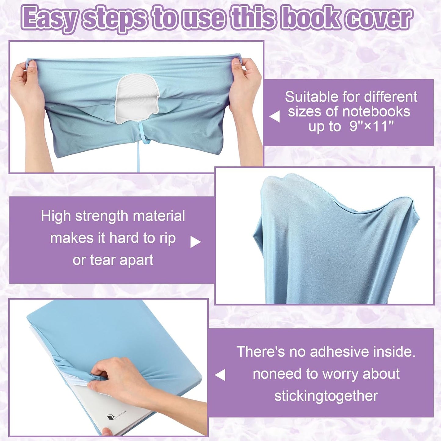 PerKoop 12 Pcs Jumbo Book Covers Stretchable Fabric School Book Protector Reusable Washable Cover Protector for Most Hardcover Textbooks (Vintage Color,9 x 11 Inch)