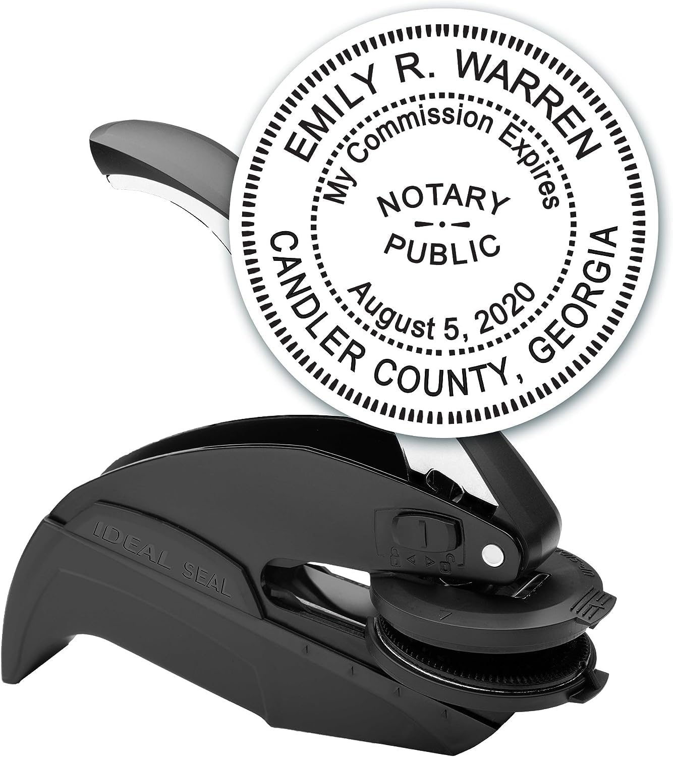 MaxMark Notary Seal Round Embosser for Georgia State - Includes Gold Burst Seal Labels (50 Count)