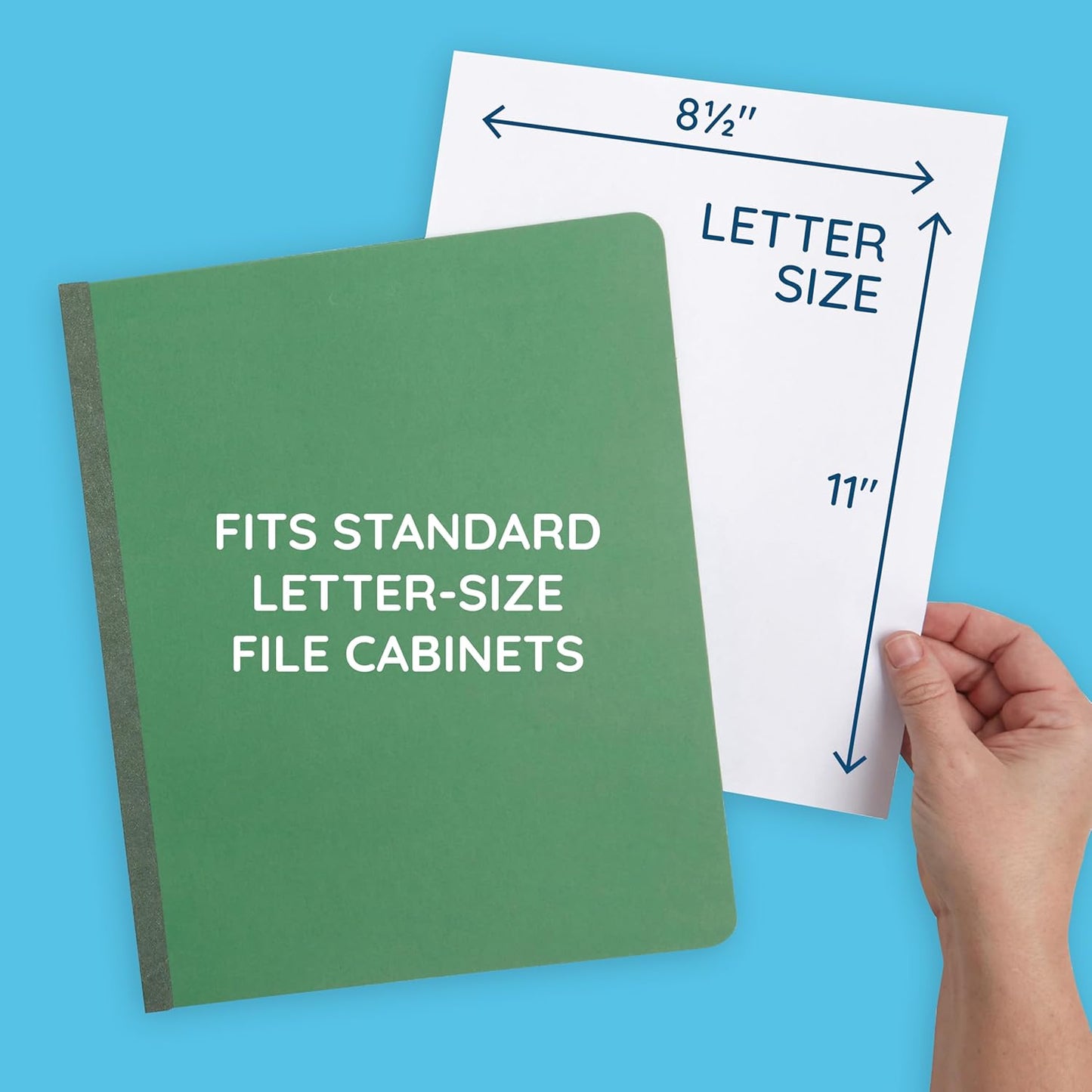 Blue Summit Supplies Classification Folders, 1-Divider, Letter Size, Green, with 2 Inch Tyvek Expansions, Durable 2 Prong Design for Organizing Standard Medical Files & Office Reports, 10 Pack