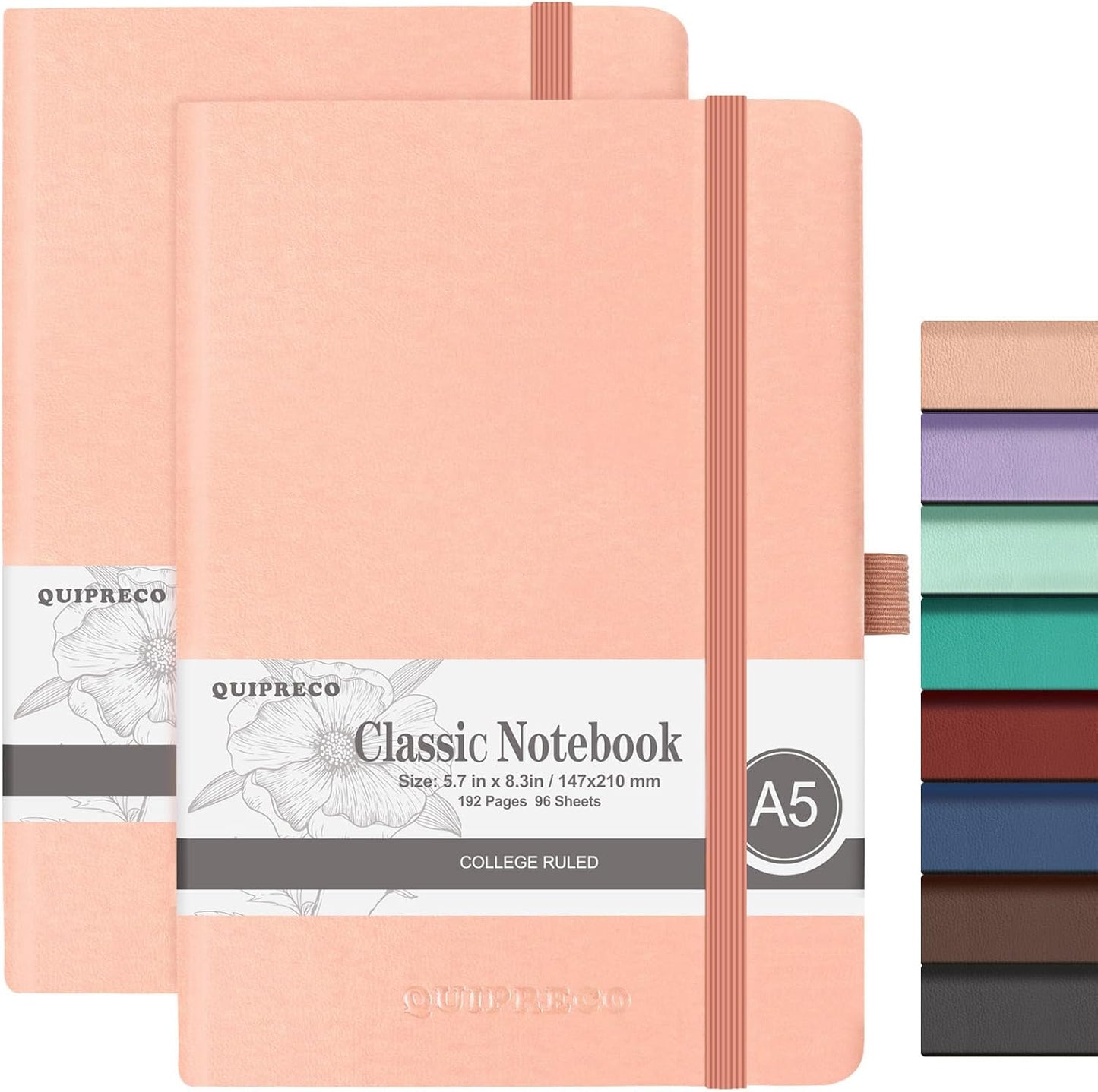 Hardcover Lined Bullet Dotted Journal Notebook, A5 140 192 Pages 100 120Gsm Paper College ruled for School,Work,Travel,and Daily Planning，5.7''*8.3'' (2, Blush, A5 Lined)