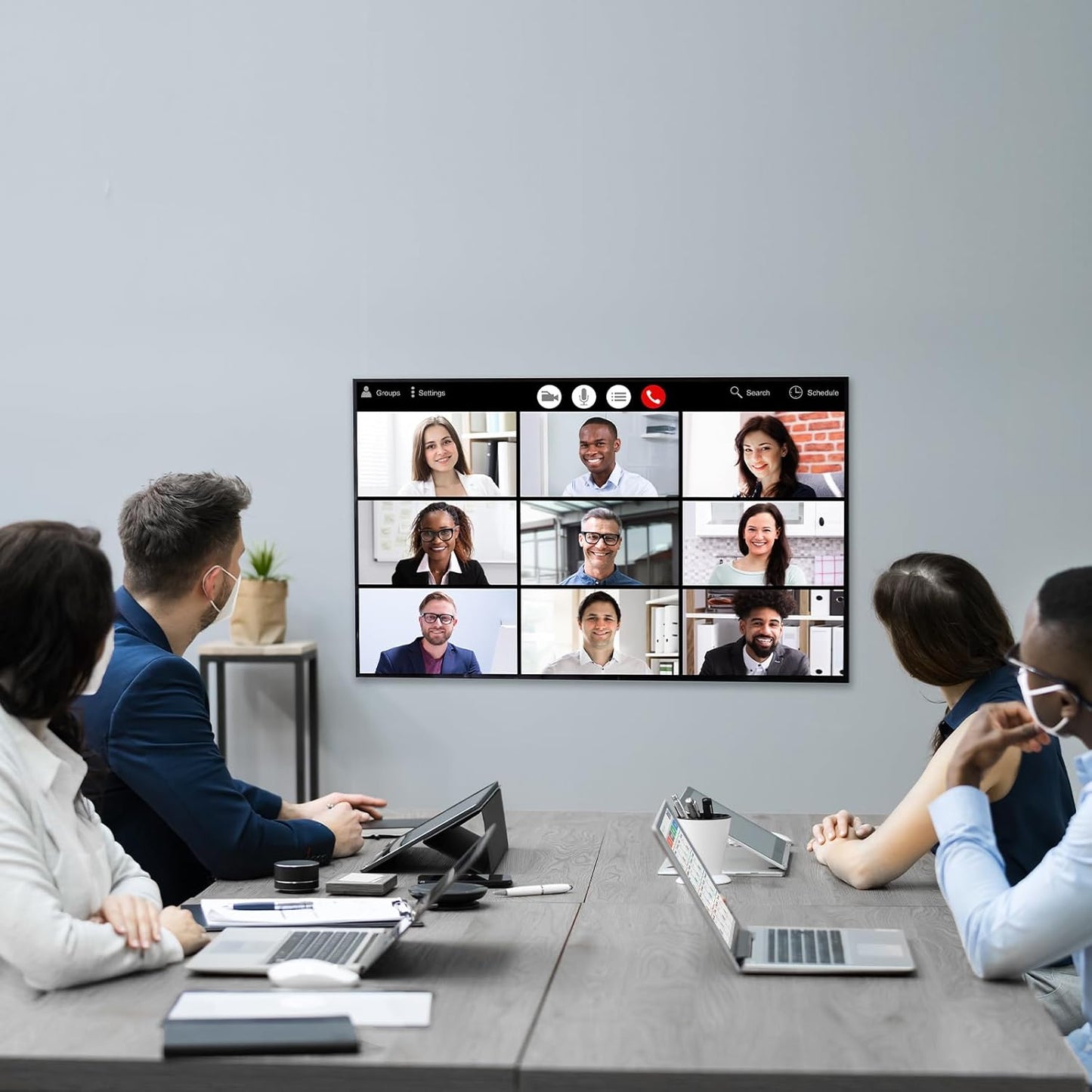 Folding Conference Table, Mobile Training Table for Office Conference, Modern Modular Rectangular Work Desk Meeting Seminar Work Tables with Caster Wheels, Large Breakroom Tables (6Pack L70.9in)