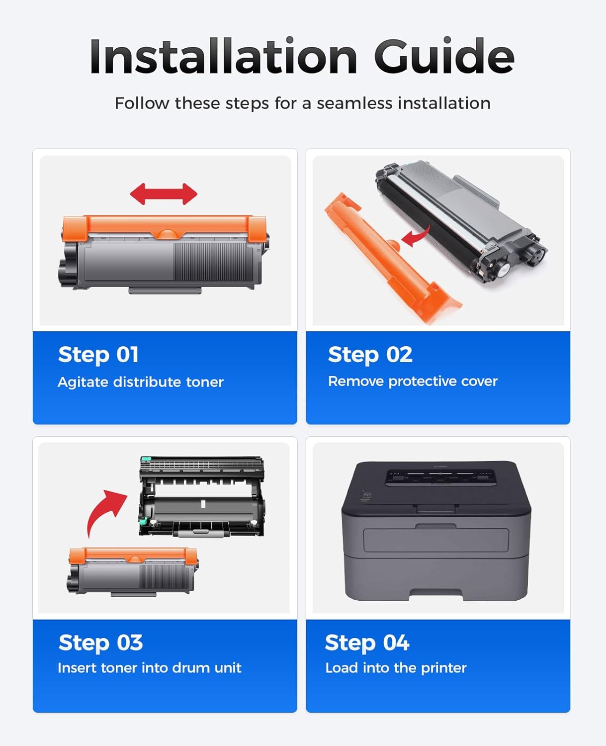 TN660 Black Toner Cartridge 2-Pack Replacement Compatible for Brother TN-660 TN630 TN-630 HL-L2380DW HL-L2320D HL-L2340DW DCP-L2540DW MFC-L2700DW MFC-L2720DW HL-L2300D HL-L2360DW DCP-L2520DW Printer