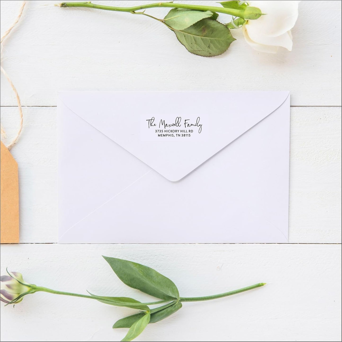 White Address Labels - Personalized Name Stickers, Custom Printed Return Mailing and Shipping Labels for Envelopes, Packages, Business, Home Use (Signature)