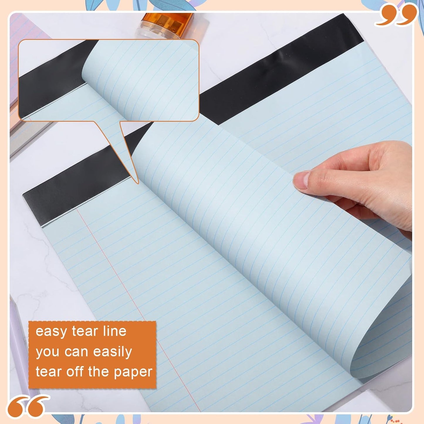 Lincia 12 Pcs 11" x 9.5" Legal Pads College Ruled Notepad Landscape Notebook Horizontal Lined Notebook 80 Gsm Assorted Colors Paper Pastel Writing Pads for School Office, 40 Sheet (Vintage Color)