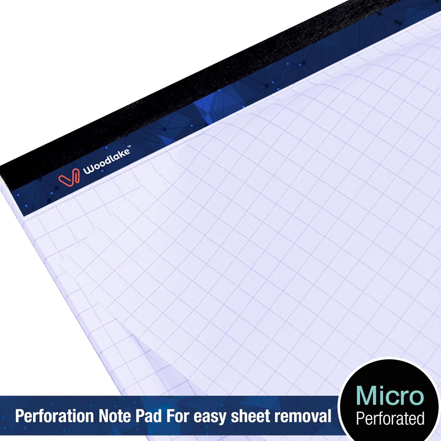 Woodlake Graph Paper Pads 8.5 x 11, 4x4 Quad Ruled, Premium Thick Paper Made In USA, No Ink Bleeding, 50 Sheets Per Pad,6 pack, Micro-Perforated Graph Paper Notebook