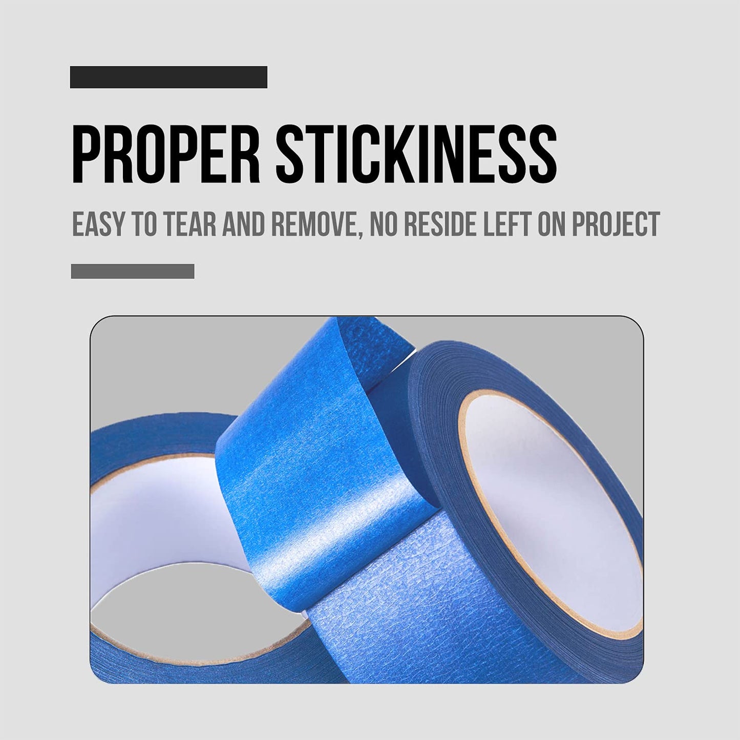 Lichamp Painters Tape Wide 1.5 inches, Masking Blue Painters Tape Bulk Pack, 6 Rolls x 1.5 inches x 55 Yards (330 Total Yards)