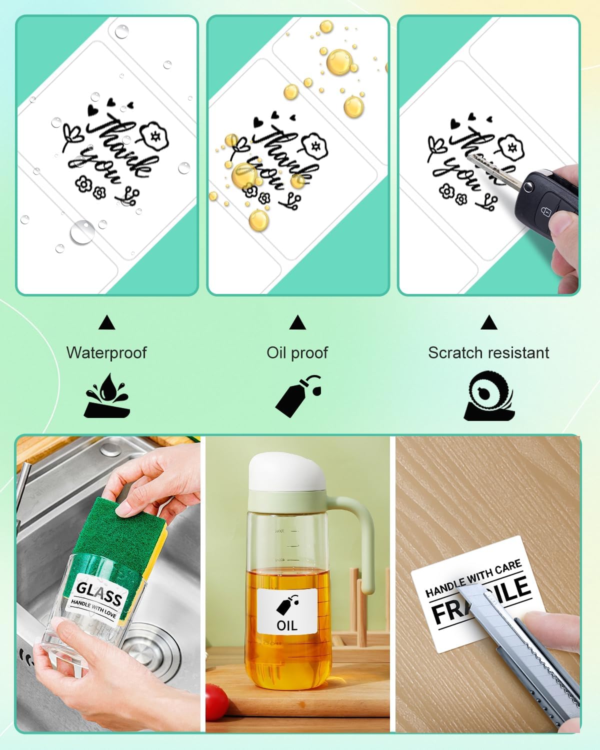 M100 Square Label 1.57'' x 1.18'' (40 x 30 mm), Compatible with Label Maker M110/ M220/ M221/ M120/ M200/M260/M150, White, 230 Labels/Roll, Multi-Purpose Adhesive Thermal Labels, Black on White