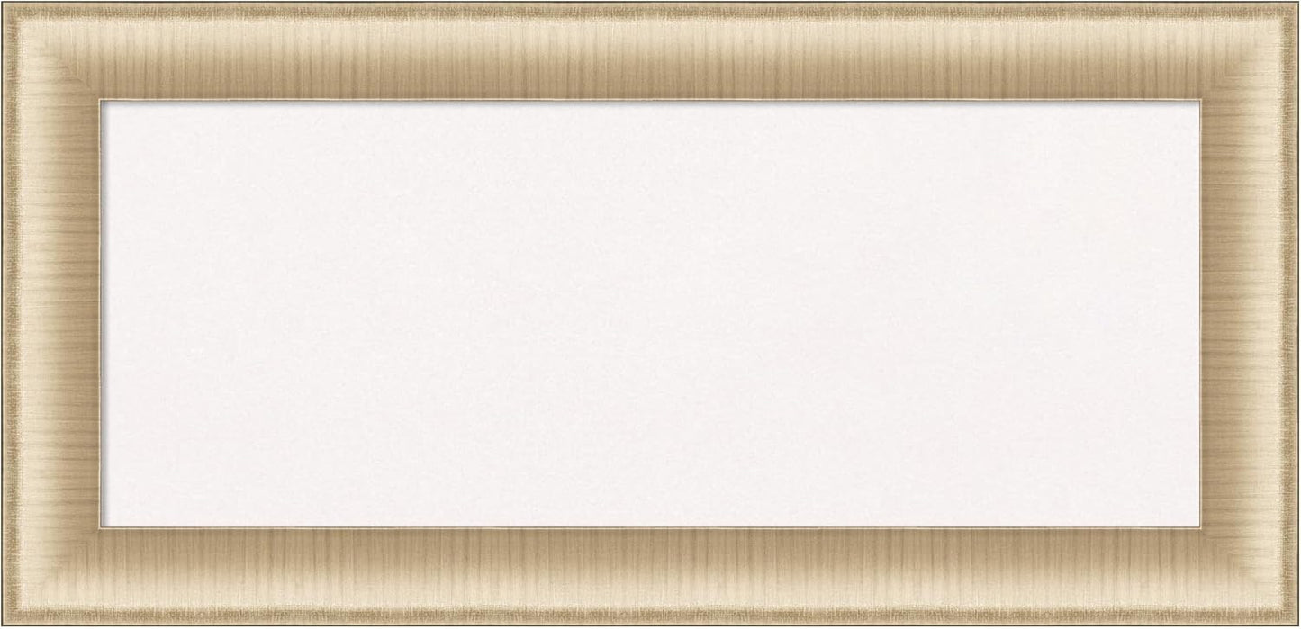 Amanti Art White Cork Board for Wall, 17x35 Vision Board with Gold Frame, Medium Corkboard Office Decor for Home Organization, Casual Corkboard Pinboard to Display Items for Home Organization in