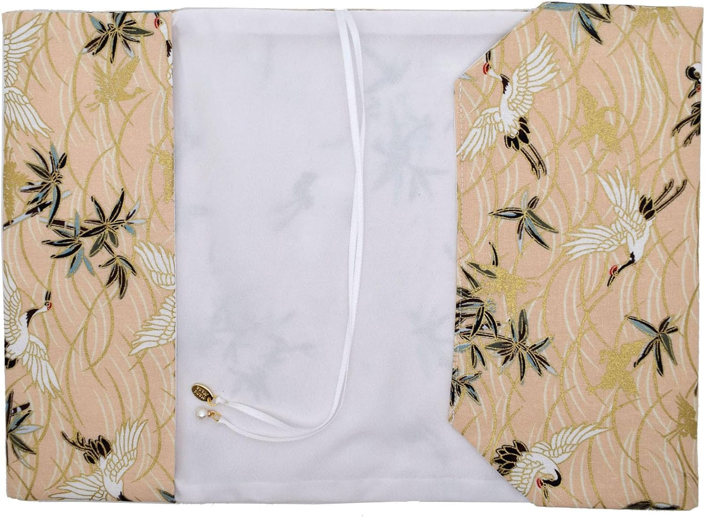 BLBMH Book Covers for Paperbacks Fit for 5.5x8.5 inch Book Bible Adjustable Book Sleeve Cover for Women Over 15 Soft Cloth Protector for Bible Novels - Crane Beige