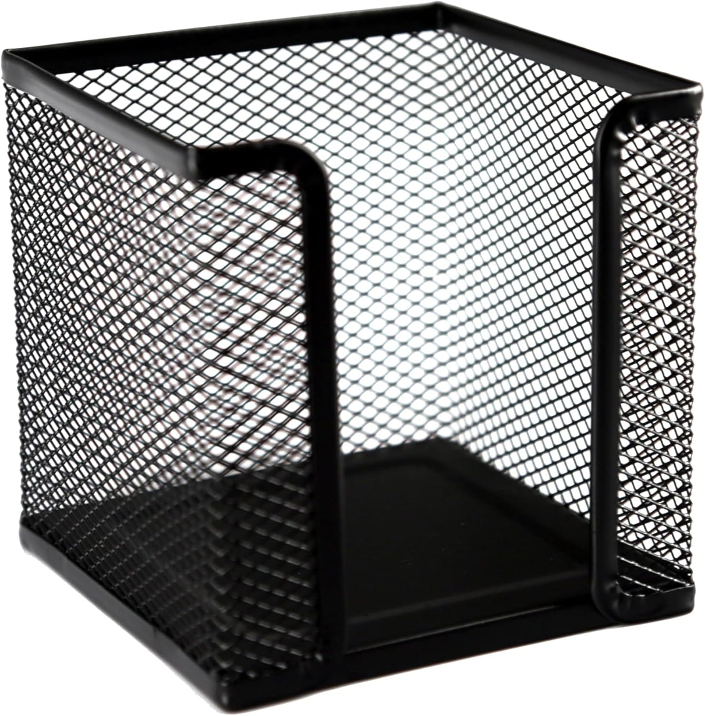 Huron Desktop Desk Sticky Note Pad Memo Note Cube Holder Dispenser for Office Home School, Black Metal Mesh (1/4/24/72) (24 pc)