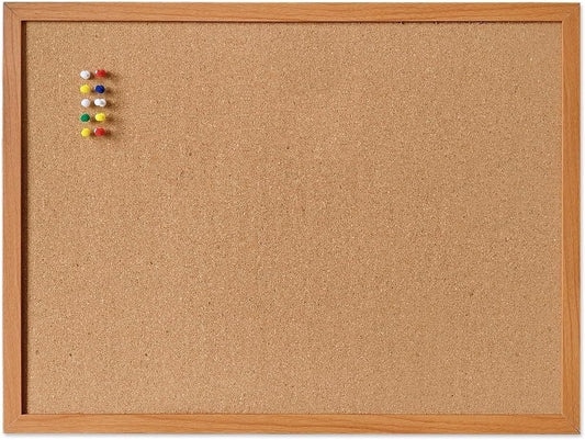 Cork Bulletin Board for Wall - 24” x 18” Bulletin Board Cork Board Wall Mounted Wood Frame Message Board pin Board for School,Office and Home