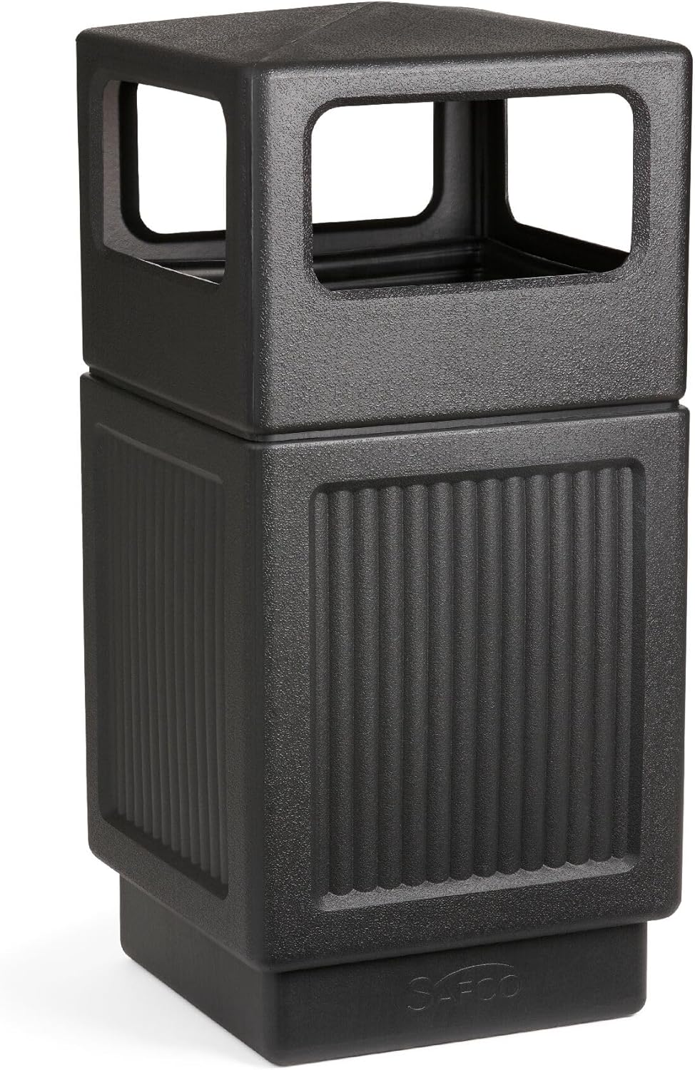 Safco Canmeleon Trash Can, 38 Gallons, Indoor and Outdoor Use, Durable & Weather-Resistant Commercial Garbage Can, Black