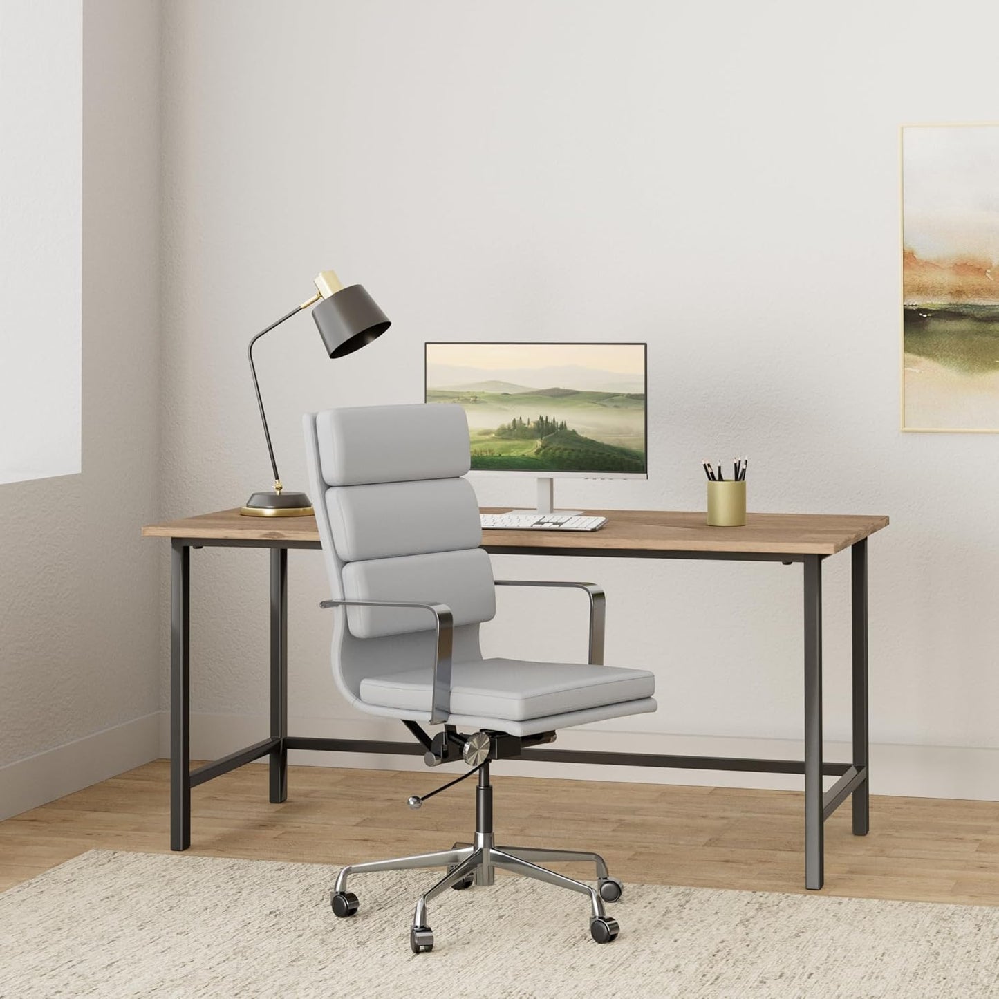 Laura Davidson Furniture SOHO II Tall Back Padded Management Chair (White)