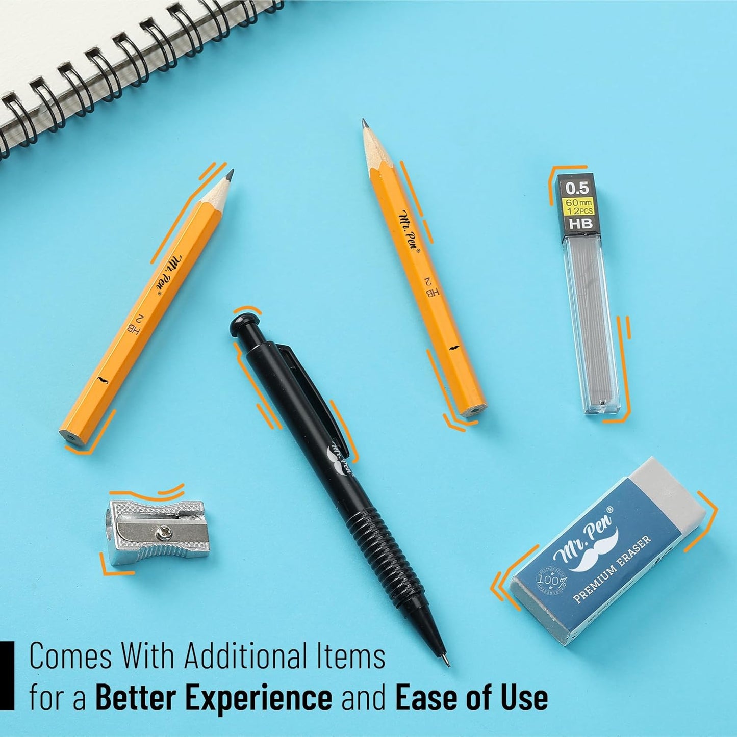 Mr. Pen Geometry Set with 6 Inch Swing Arm Protractor, Divider, Set Squares, Ruler, Compasses and Protractor, 15 Piece Set, Back to School Supplies