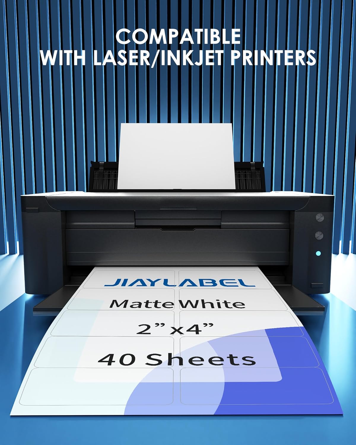 Shipping Label Address Mailing Stickers 2”x4” 400 Labels Paper for Inkjet Laser Printer Printable Name Tags Printing Labeling to Write on Envelopes File Folder Blank Matte White 8.5 x 11