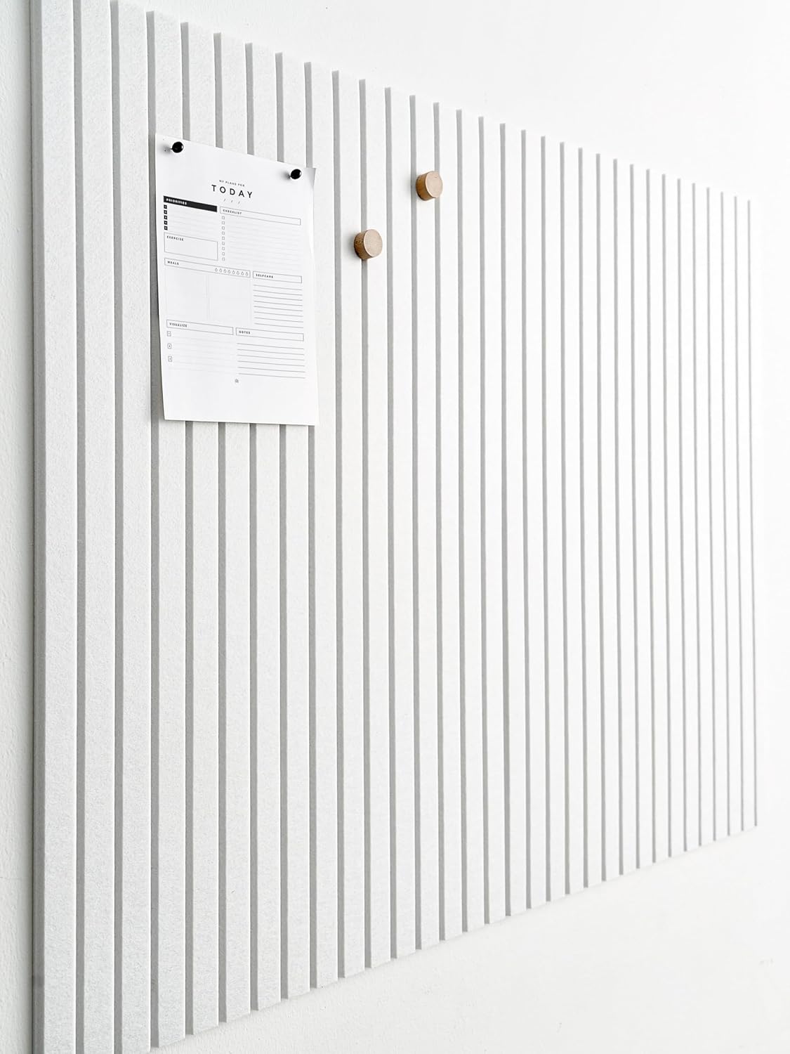 Large Cork Boards for Walls Black Felt Board Alternative - Slat Wall Paneling, Felt Bulletin Board Tiles for Office Decor, Push pin Board Office Wall Organizer -12-Pack (Milky White)