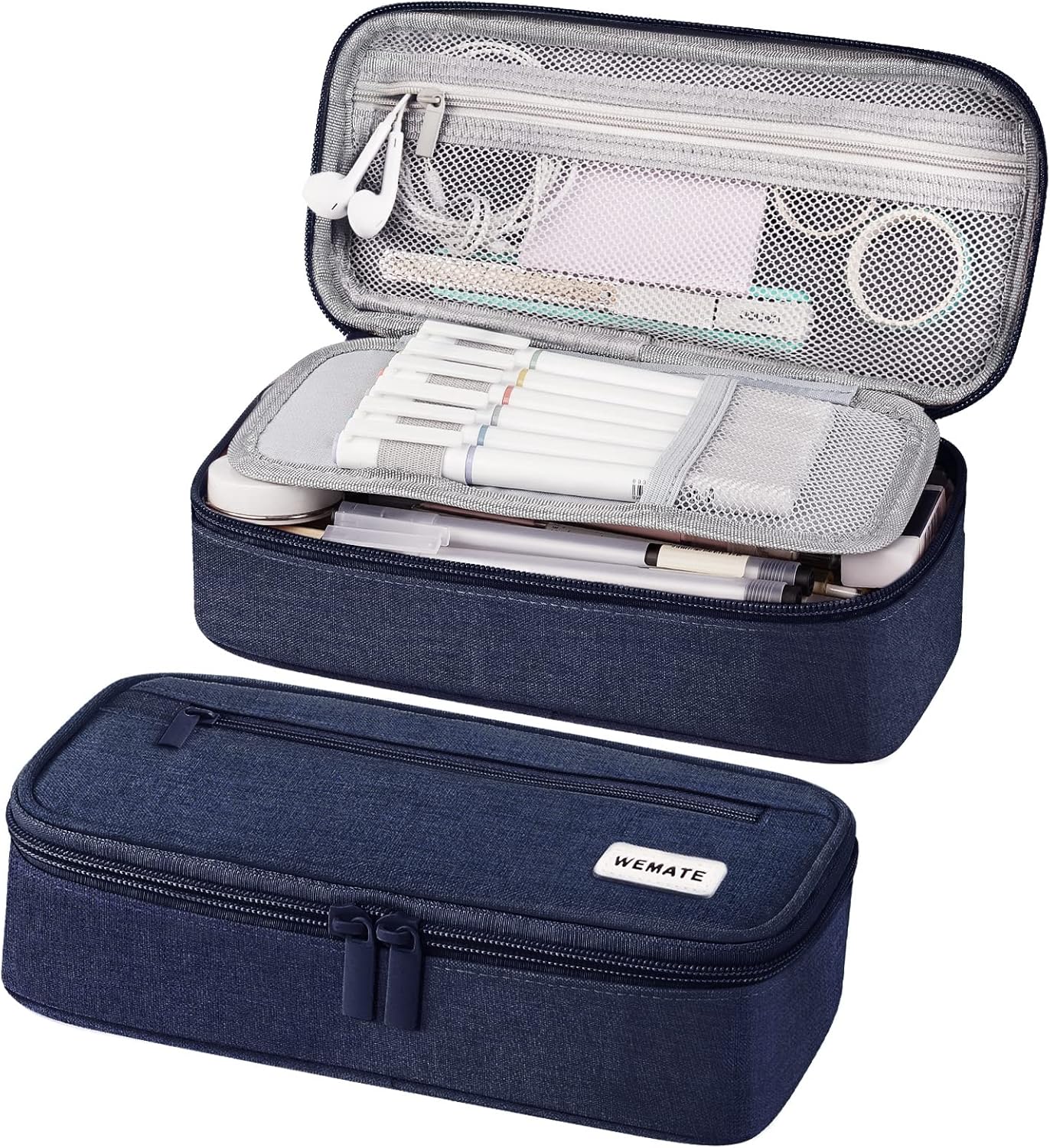 WEMATE Pencil Case, Large Storage Organizer for Stationery, Back - to - School Essential, Teacher Must - have, Big Pencil Pouch, Marker Case School Supplies for College & High School