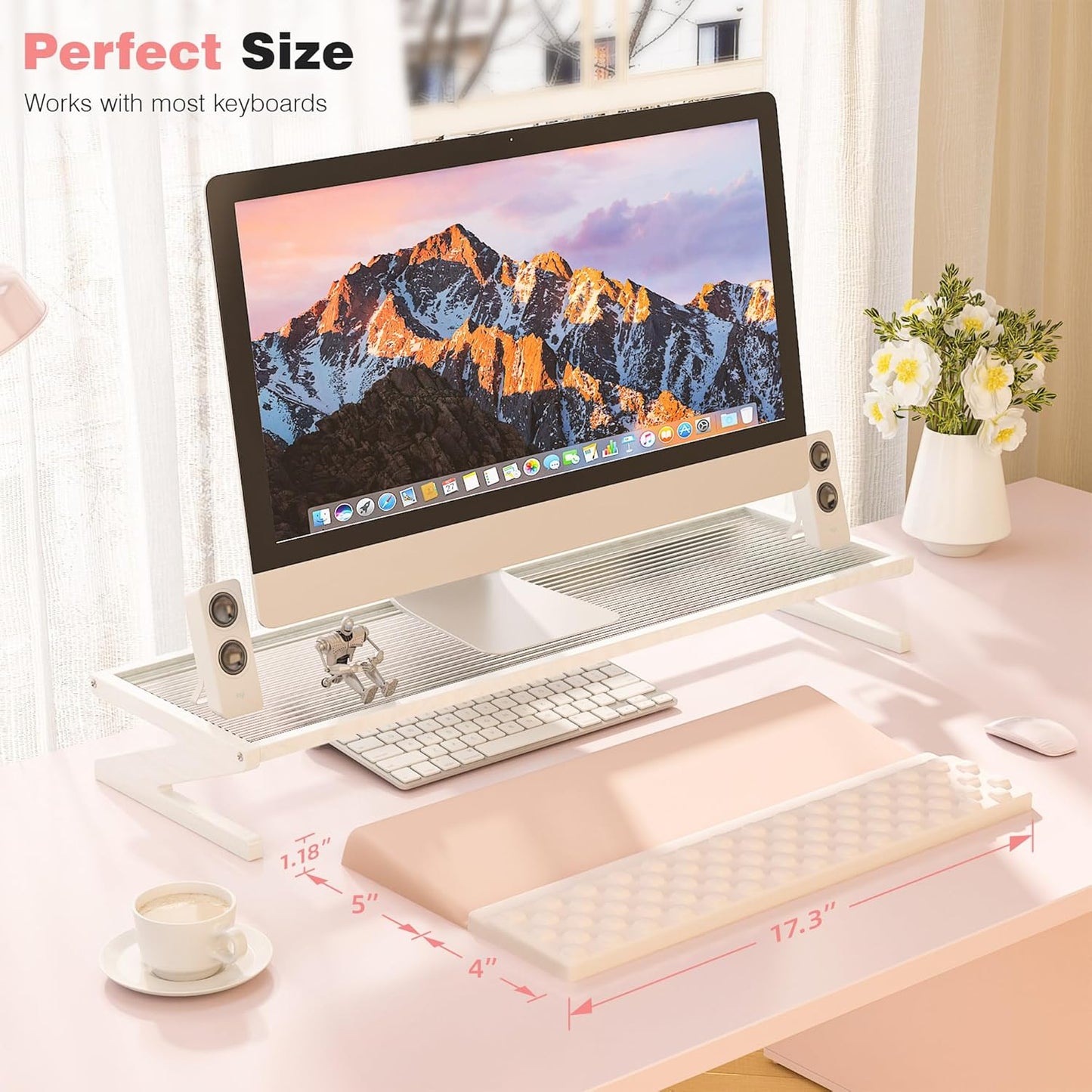 Ospelelf Ergonomic Keyboard Wrist Rest Pad Comfortable Keyboard Stand Riser Holder Pad for Office Gaming