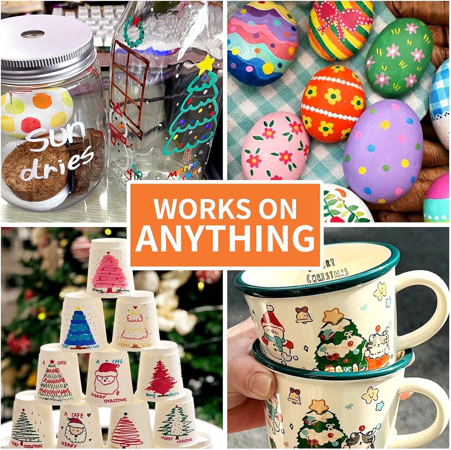 Pink Permanent Paint Pens - 2 Pack Oil Based Paint Markers for Rock Painting Car Tyre Metal, Plastic, Canvas, Mugs, Wood, Glass, Quick Drying and Waterproof, Medium Point