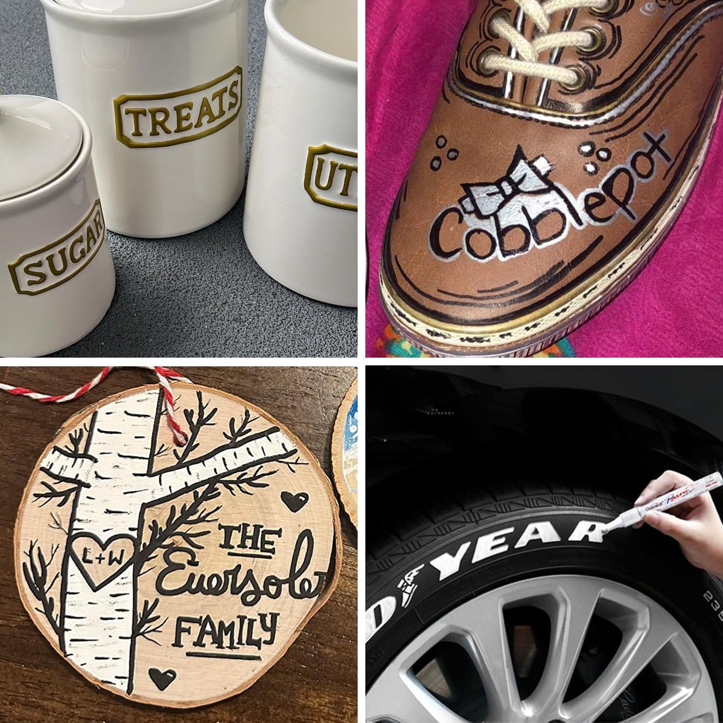 Overseas 48 Gold Paint Pens, Oil Based Permanent Markers Set - Quick Drying, Waterproof, Fade-Resistant, Medium Tip Paint Markers Bulk for Wood, Metal, Rock, Ceramic, Plastic, Canvas, Glass, Rubber