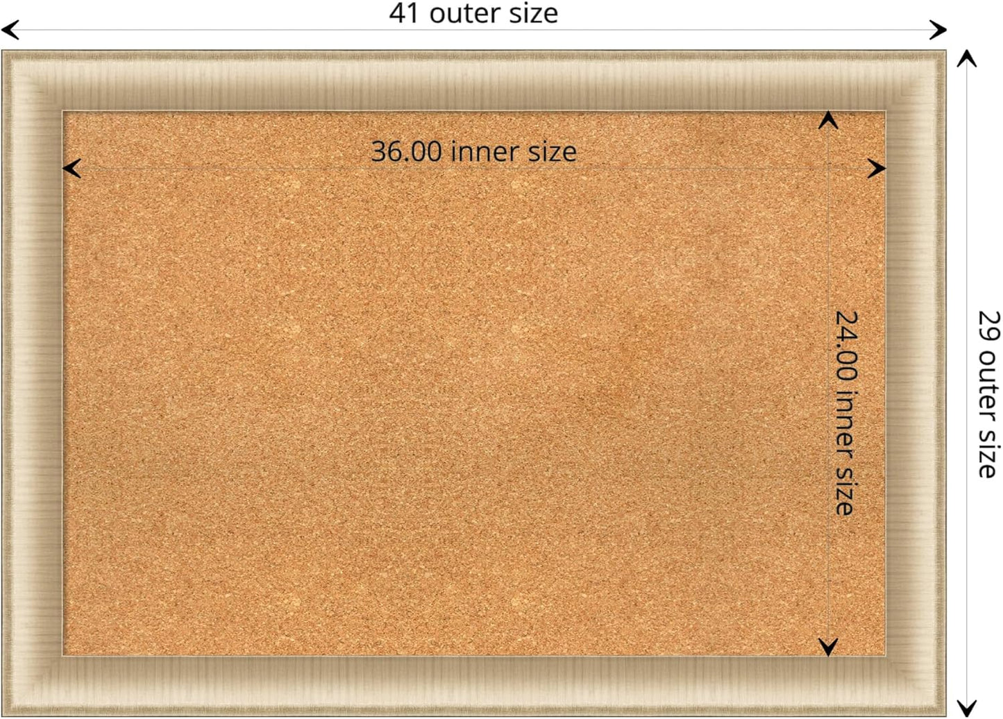 Amanti Art Natural Cork Board for Wall, 29x41 Vision Board with Gold Frame, Large Corkboard Office Decor for Home Organization, Casual Corkboard Pinboard to display items for home organization