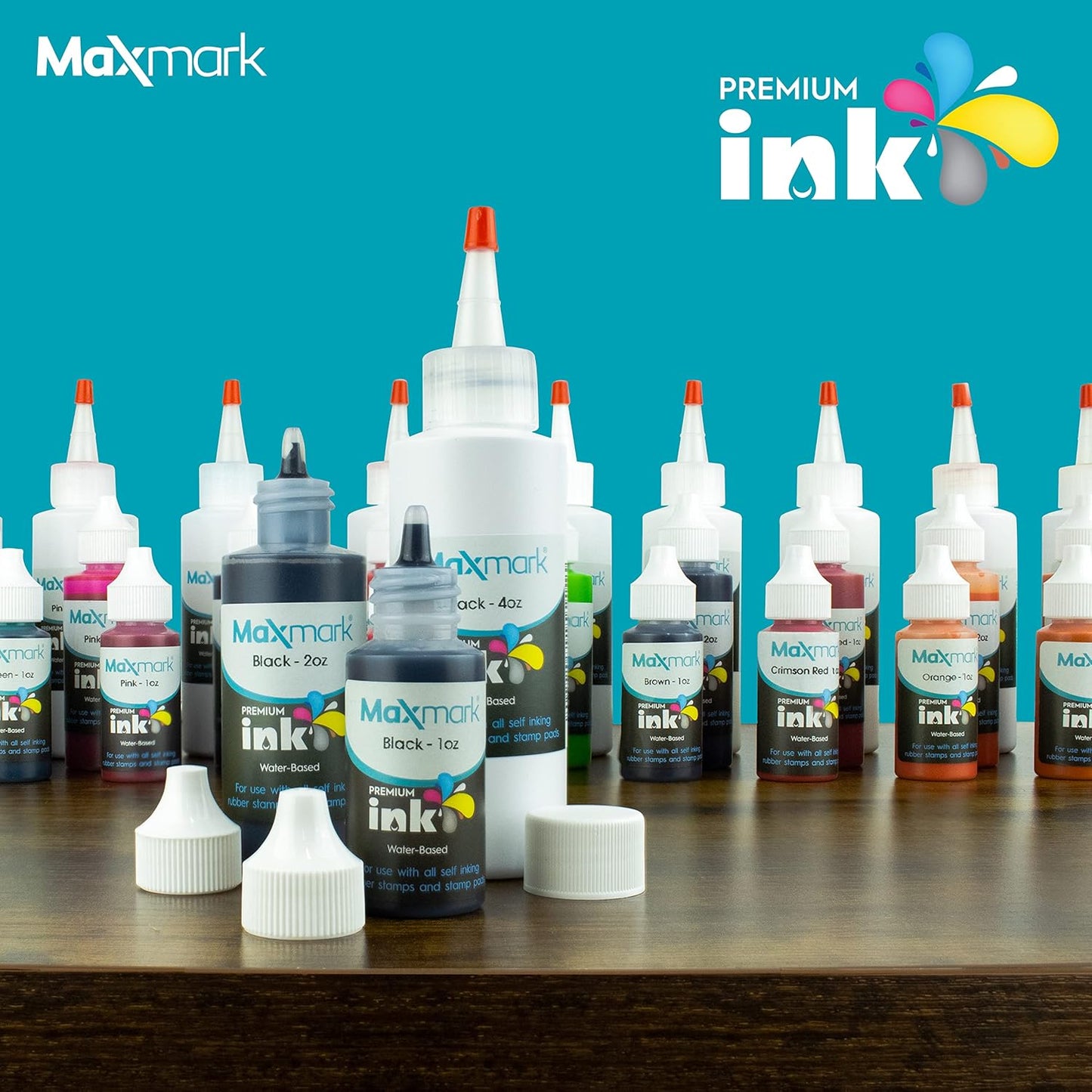 MaxMark Premium Refill Ink for self Inking Stamps and Stamp Pads, Magenta Purple Color - 4 oz.