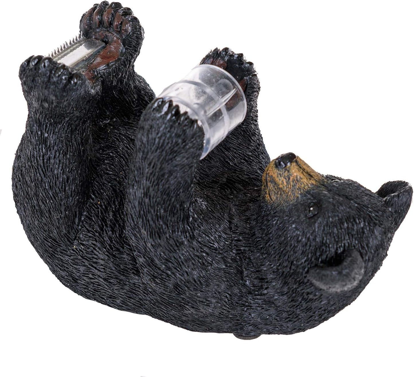 Pine Ridge Black Bear Tape Dispenser - Heavy Duty Desktop Dispenser for Office Supplies - Rustic Wilderness Home Decor for Table